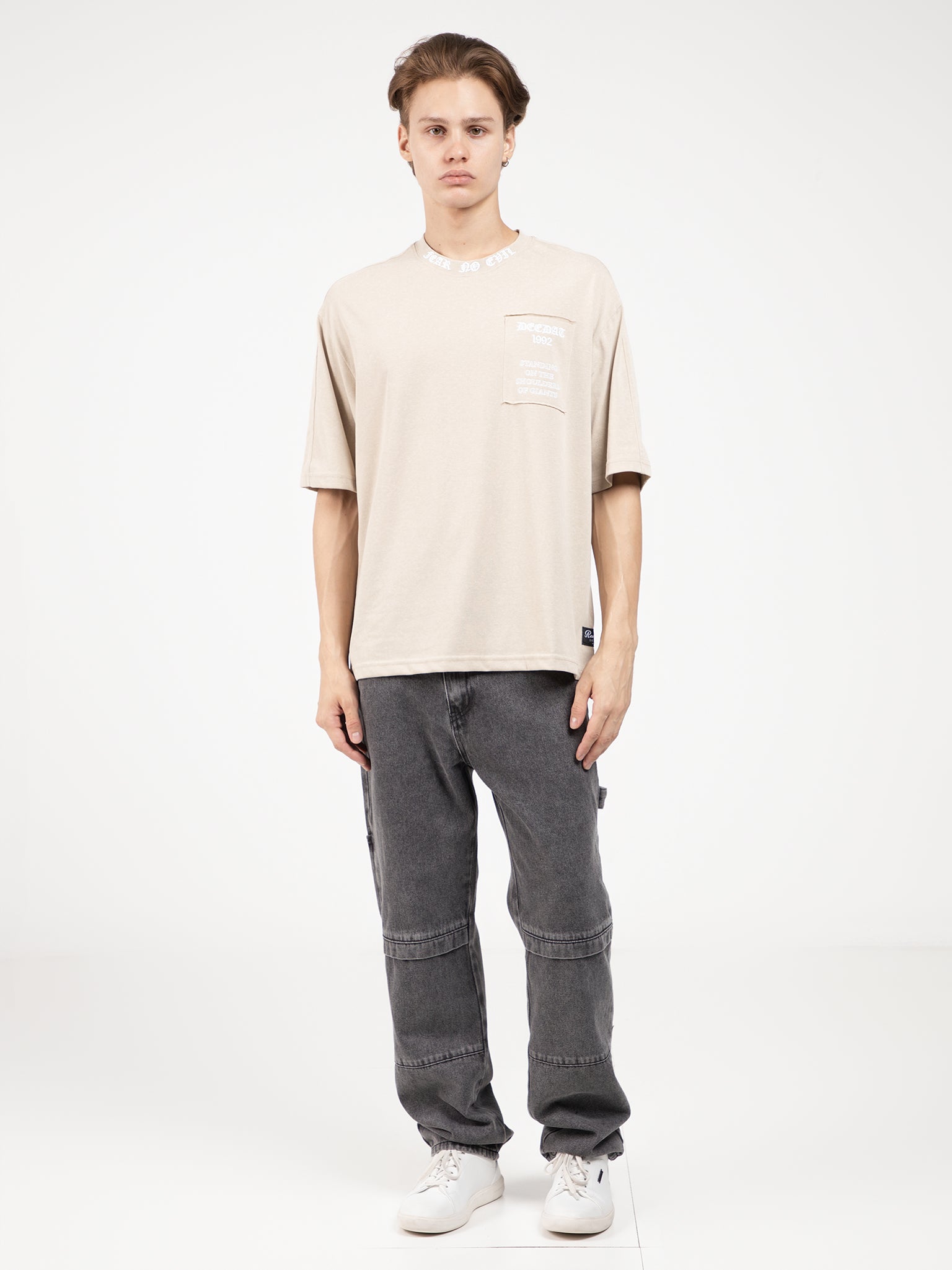 DEEDAT REVENANT Oversize Short Sleeve Tees - Beige