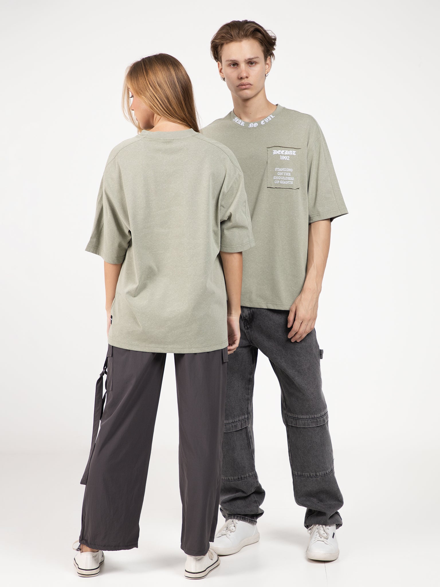 DEEDAT REVENANT Oversize Short Sleeve Tees - Bean Green