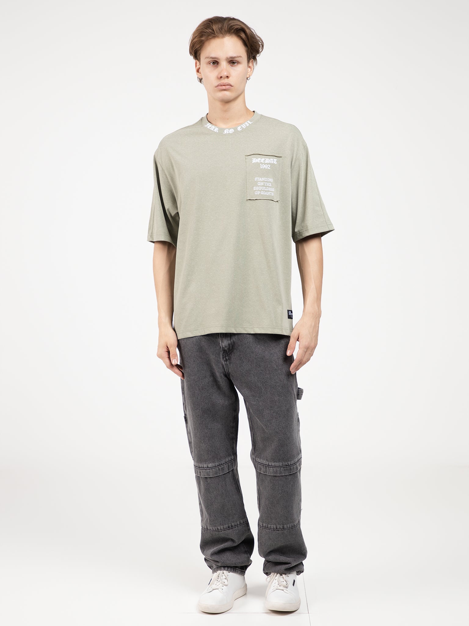 DEEDAT REVENANT Oversize Short Sleeve Tees - Bean Green