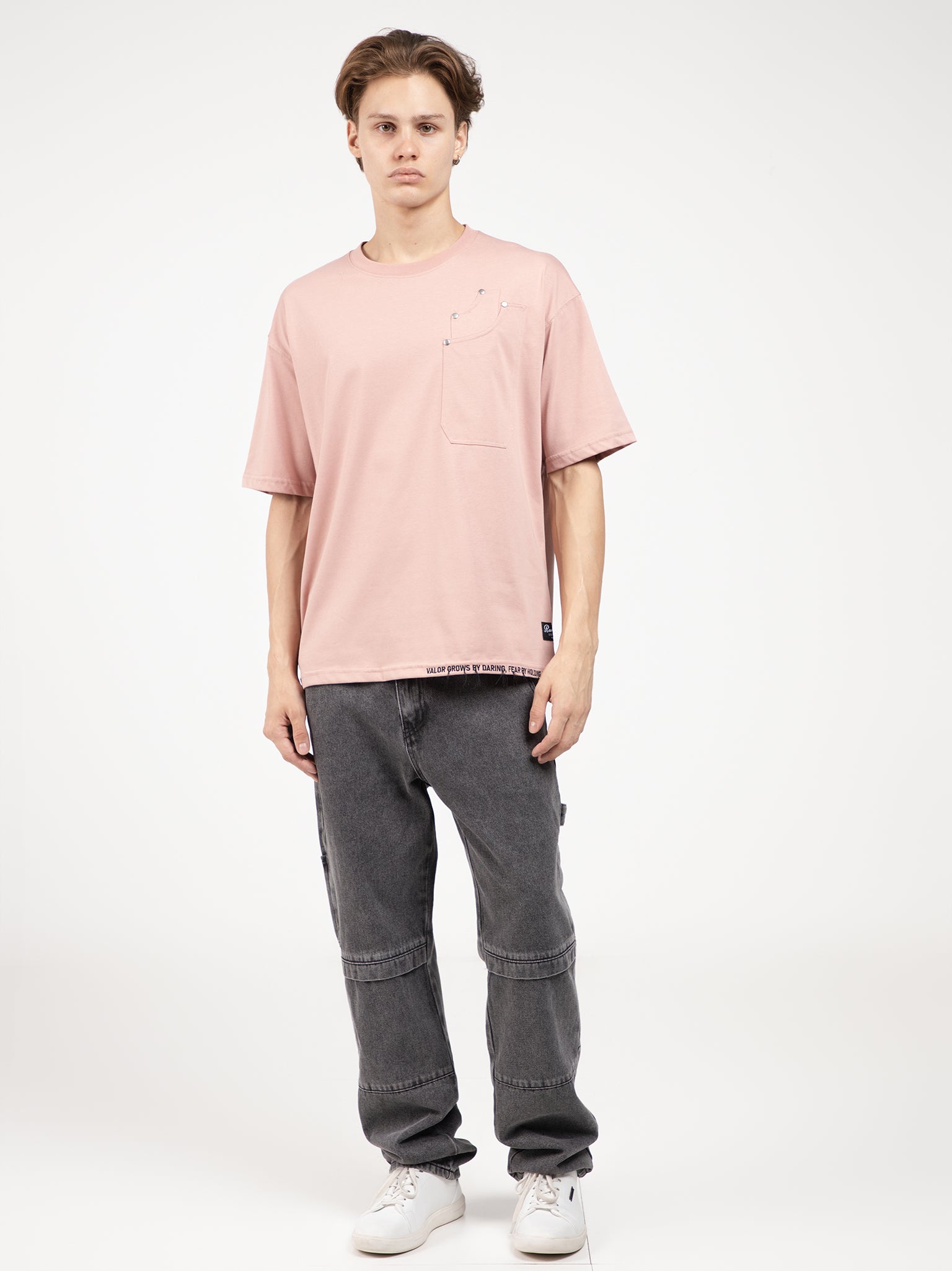 DEEDAT REVENANT Oversize Short Sleeve Tees - Dusty Pink
