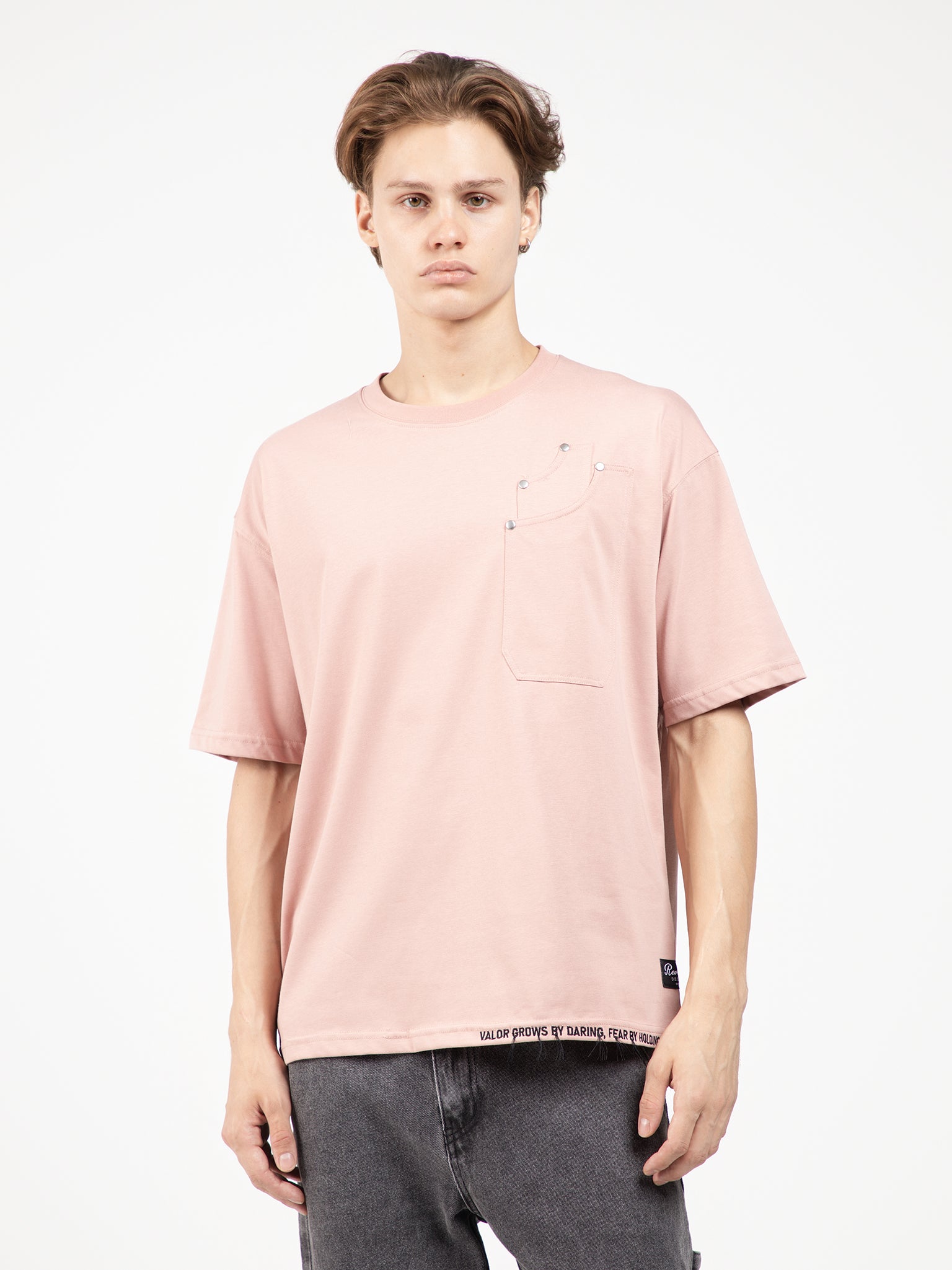 DEEDAT REVENANT Oversize Short Sleeve Tees - Dusty Pink