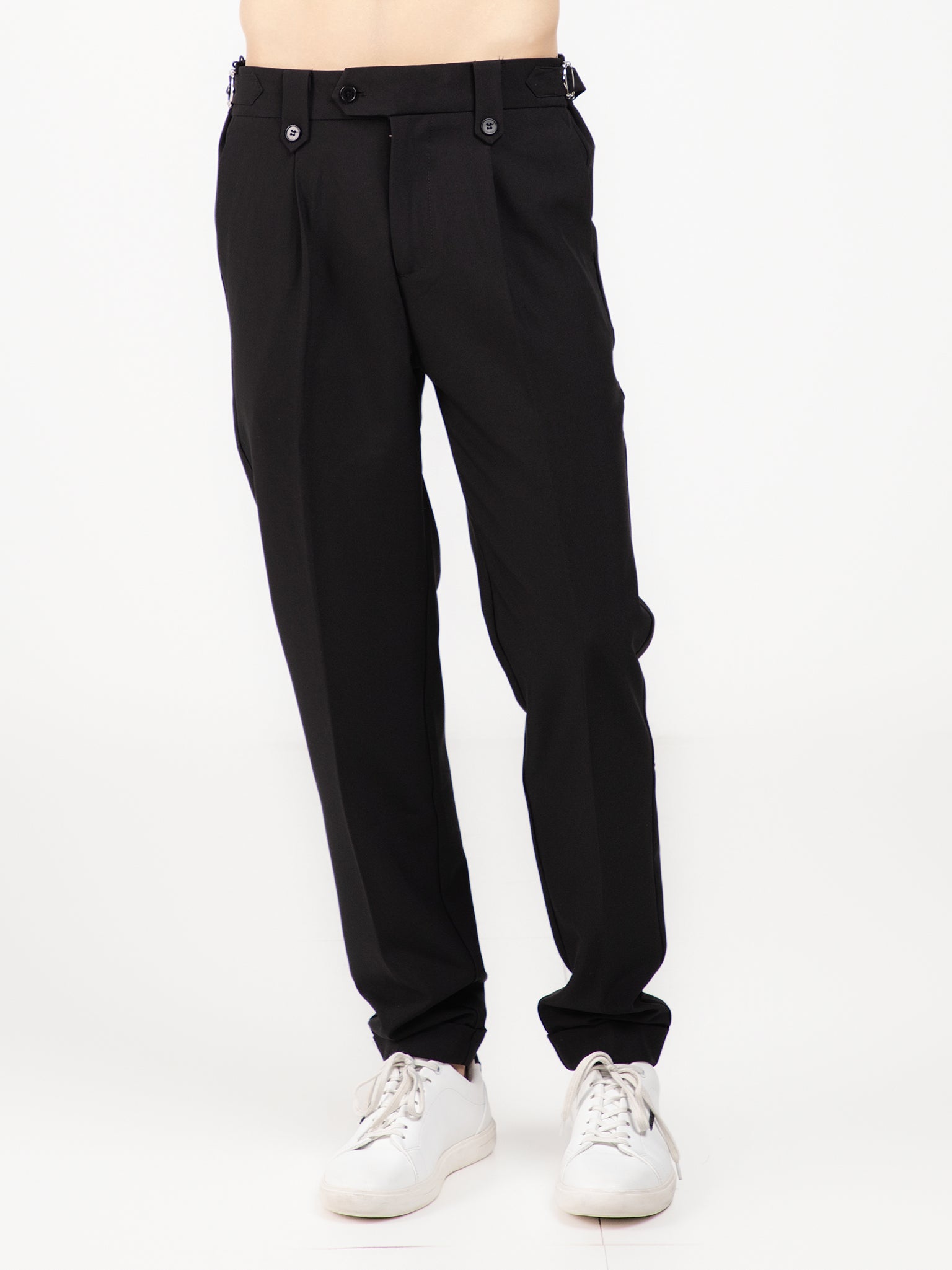 DEEDAT Regular Fit Party Trouser - Black