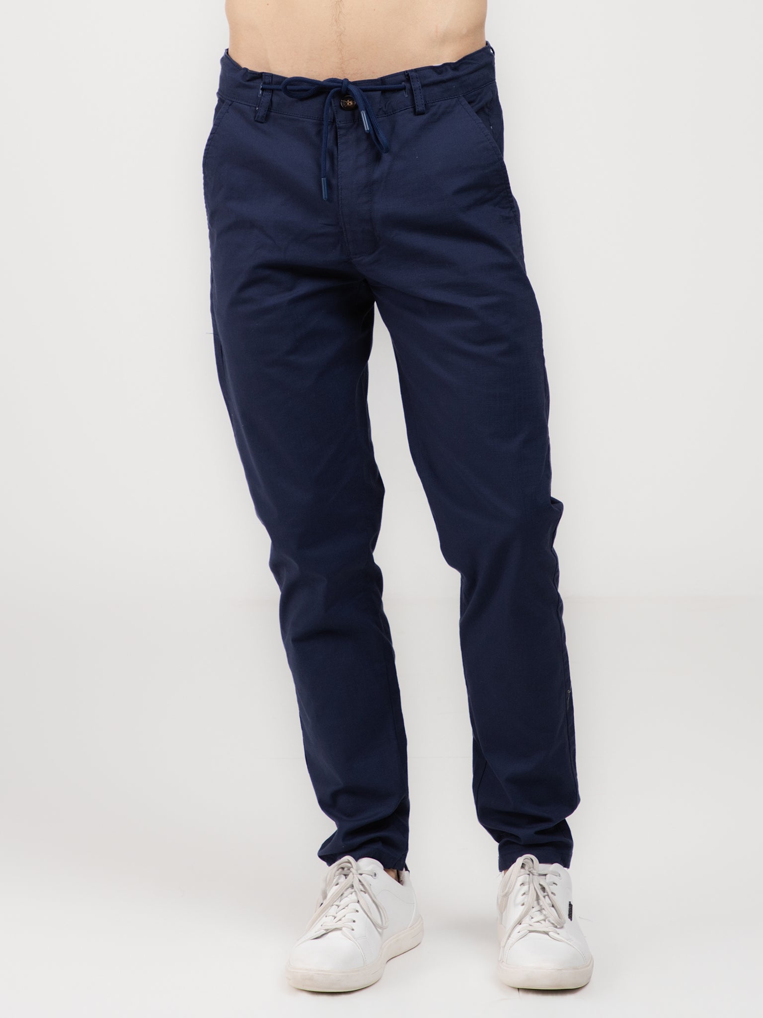 DEEDAT Slim Fit Casual Pant - Navi