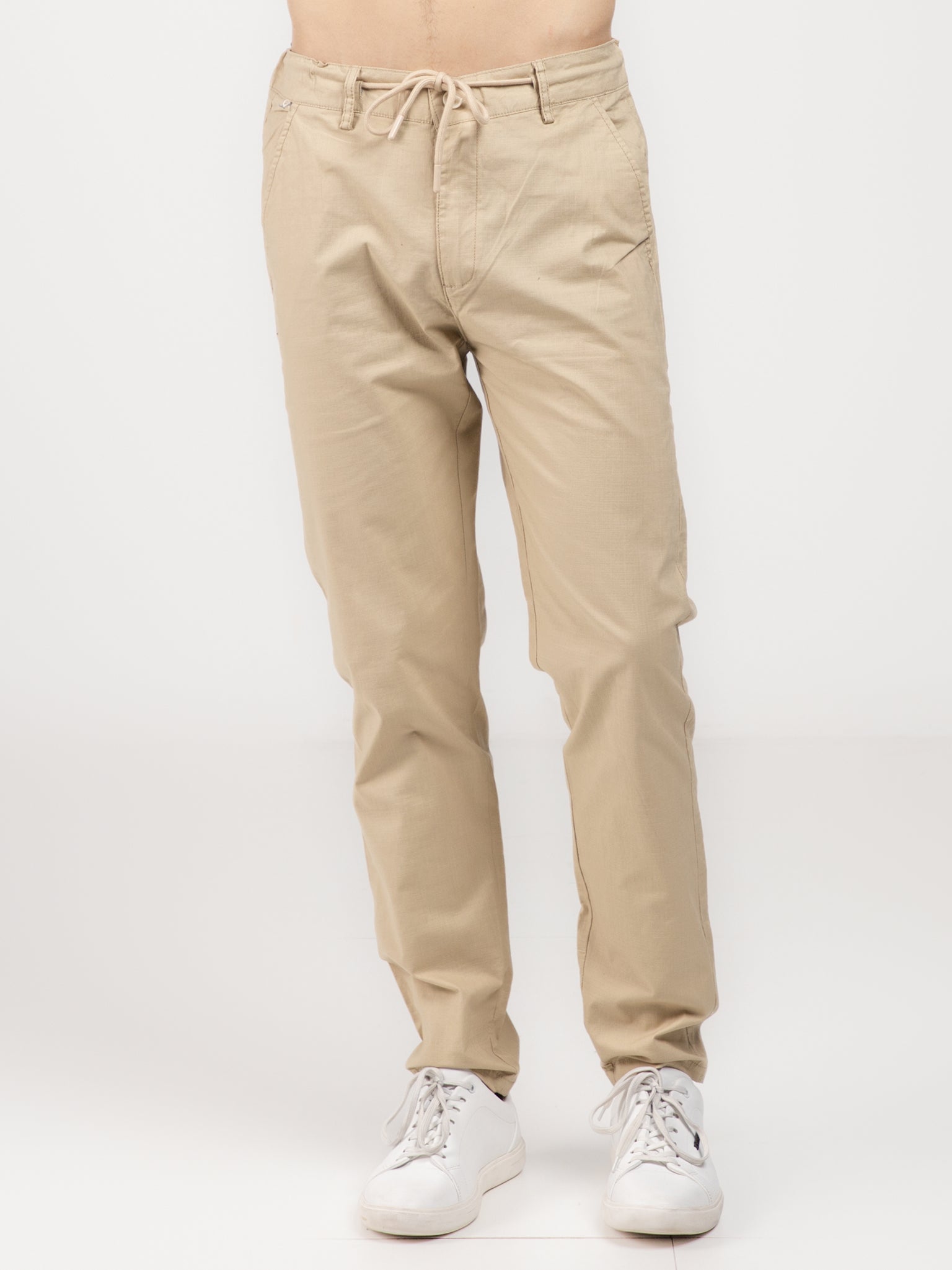 DEEDAT Slim Fit Casual Pant - Beige