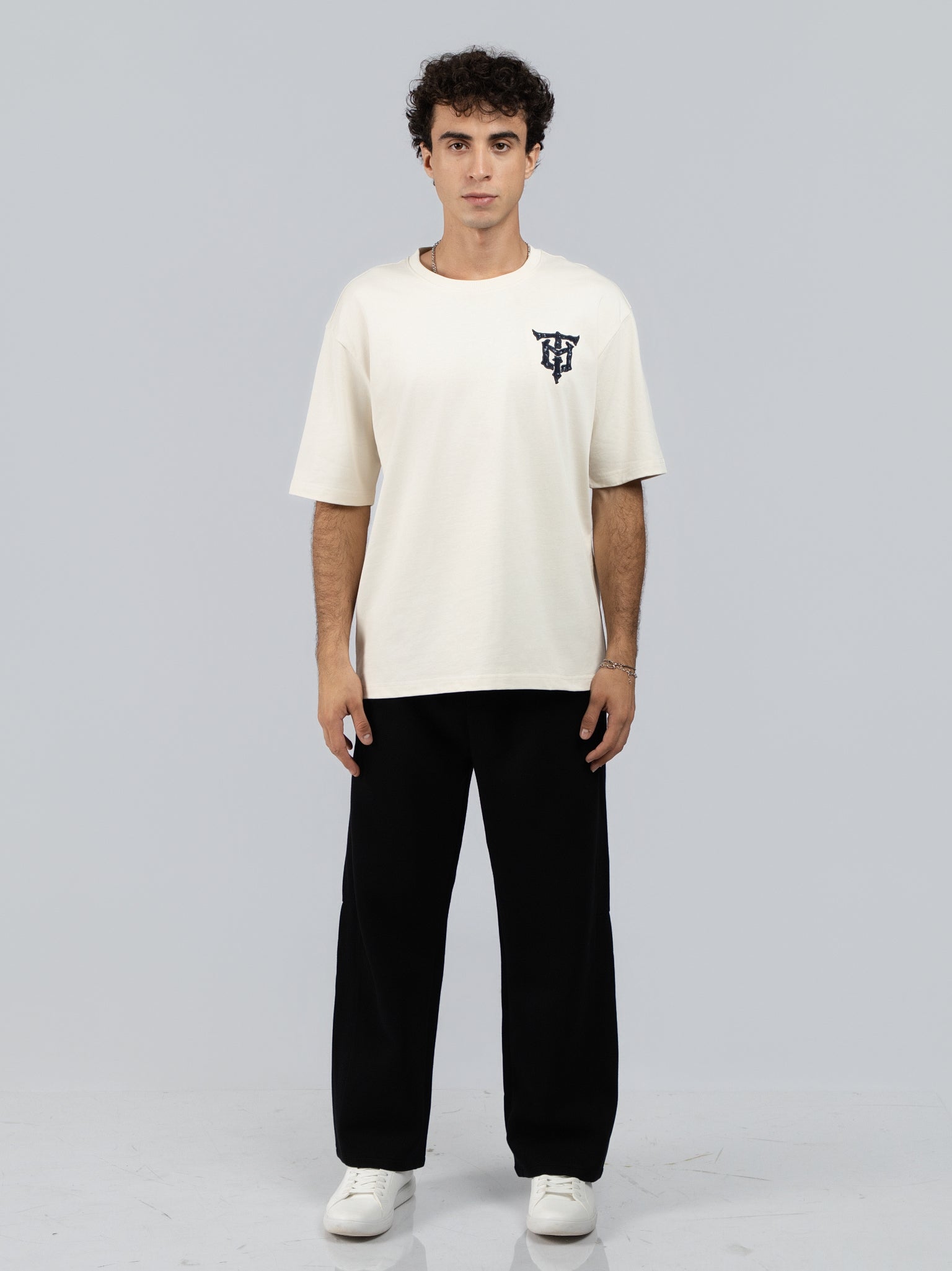 DEEDAT MNML WRLD Walker Oversize Tees - Beige