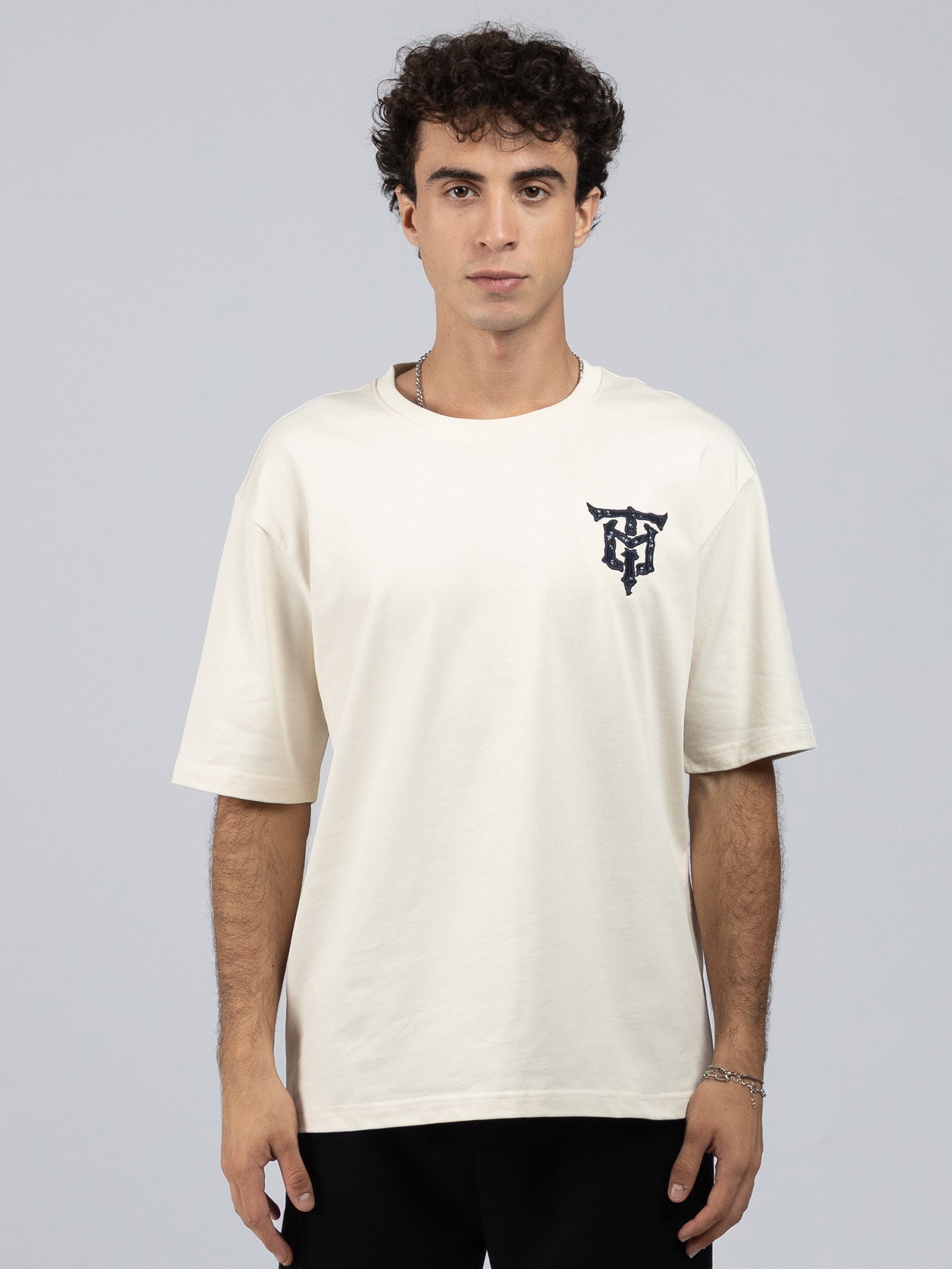 DEEDAT MNML WRLD Walker Oversize Tees - Beige