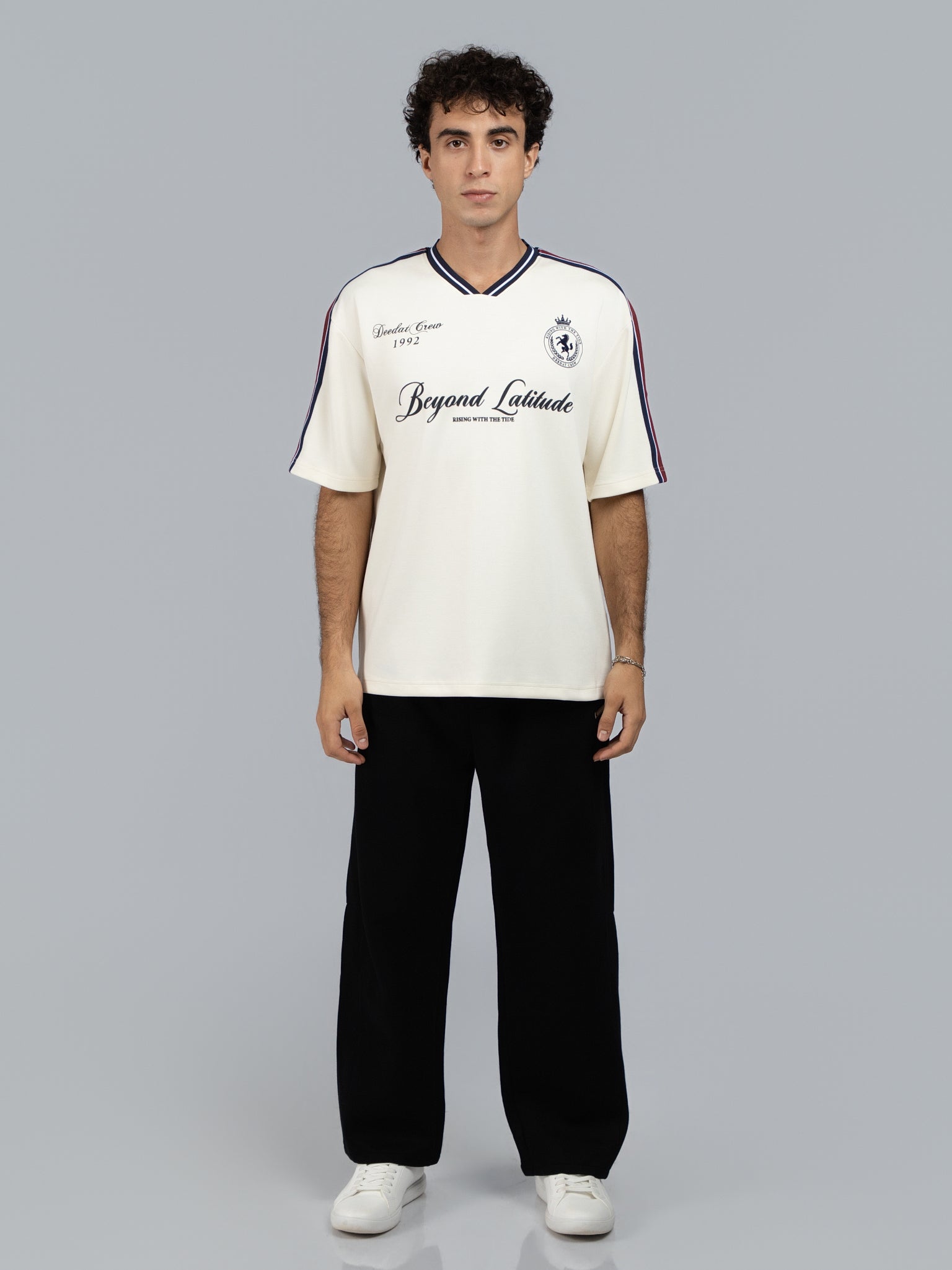 DEEDAT IRON TIDE Walker Oversized Tees - Beige