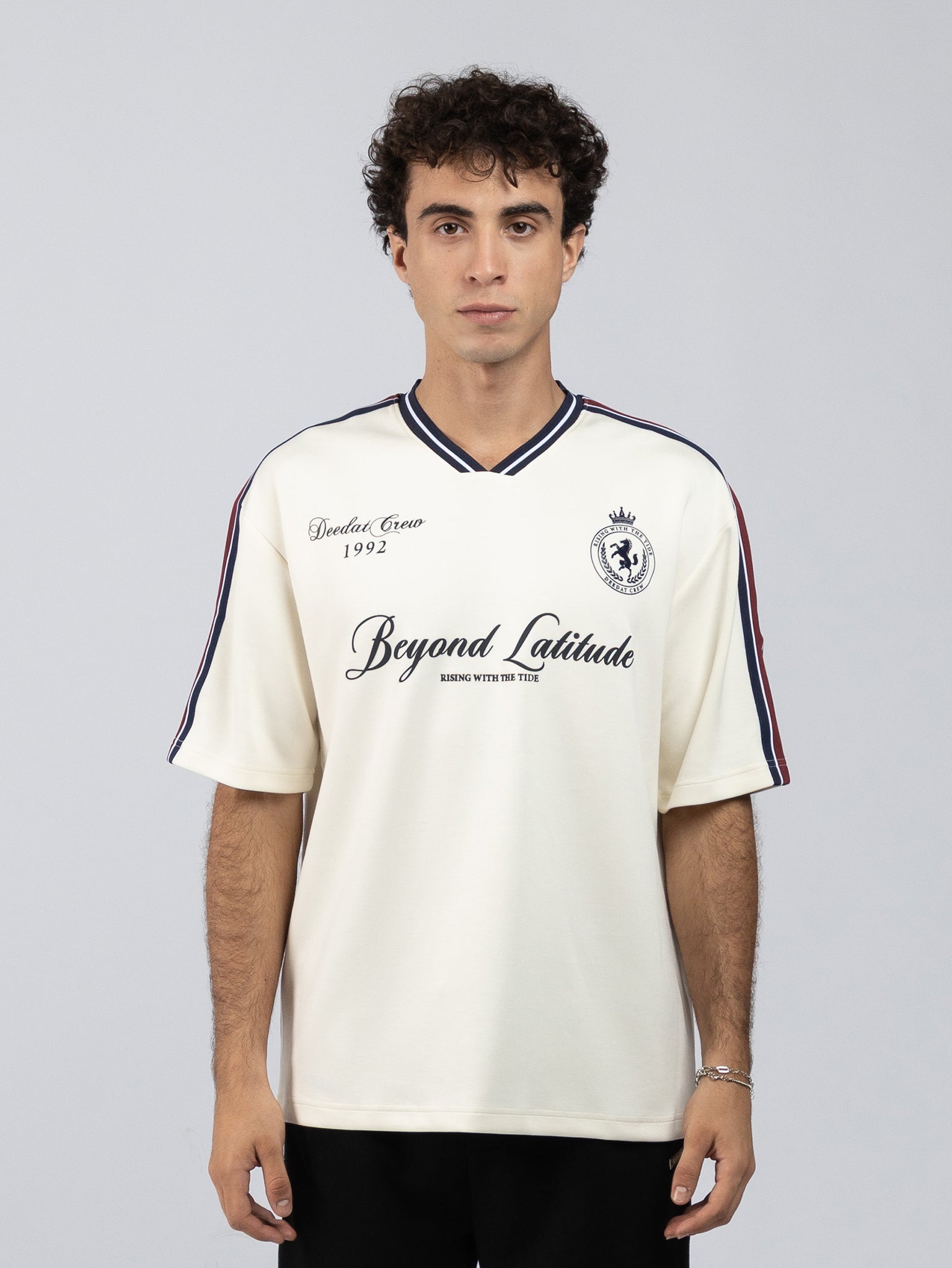 DEEDAT IRON TIDE Walker Oversized Tees - Beige