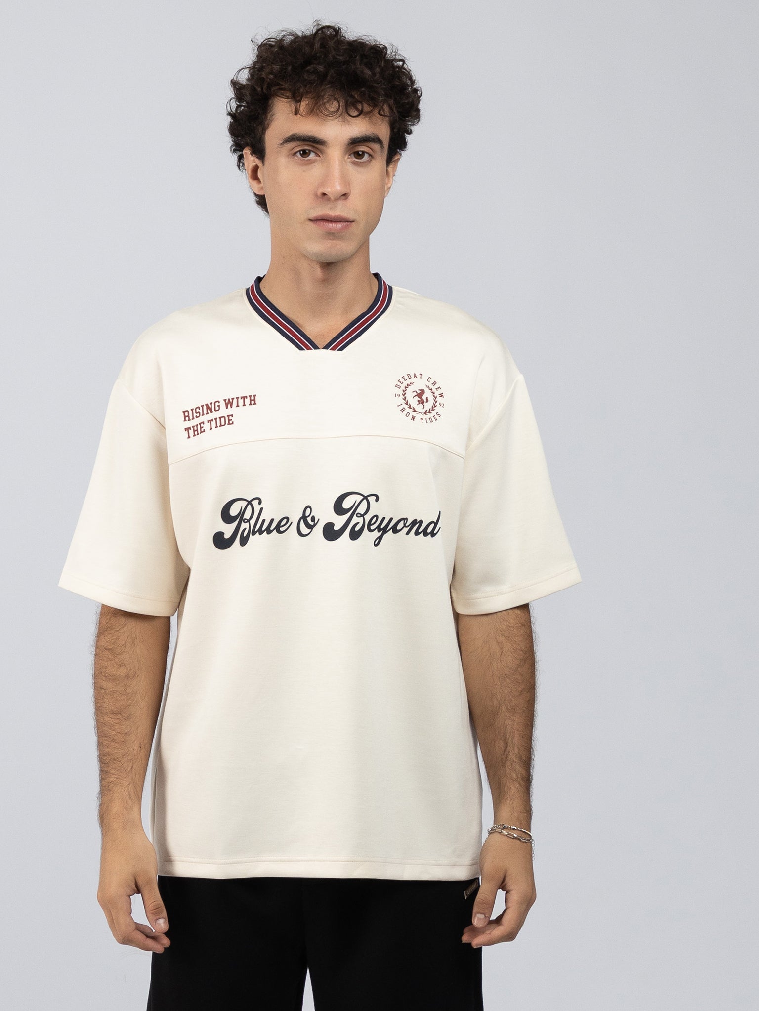 DEEDAT IRON TIDE Walker Oversized Tees - Cream