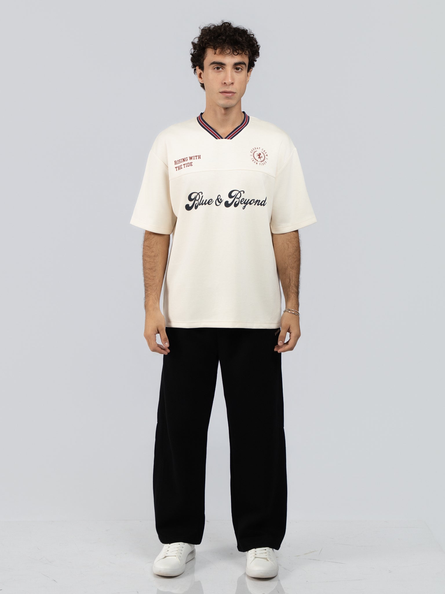 DEEDAT IRON TIDE Walker Oversized Tees - Cream