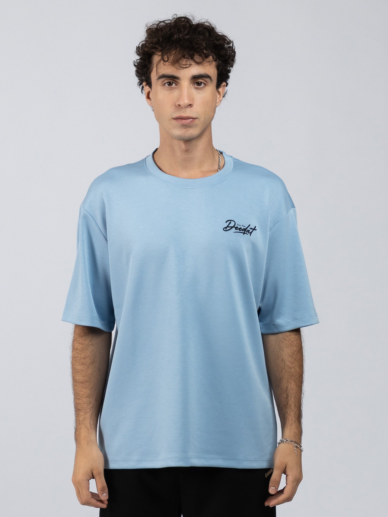 DEEDAT IRON TIDE Walker Oversized Tees - Light Blue