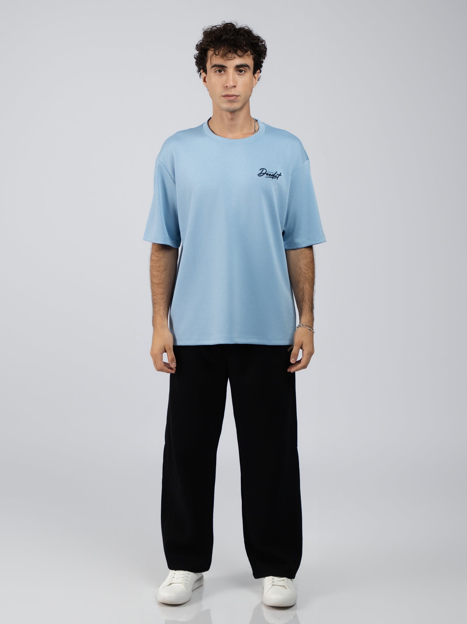 DEEDAT IRON TIDE Walker Oversized Tees - Light Blue