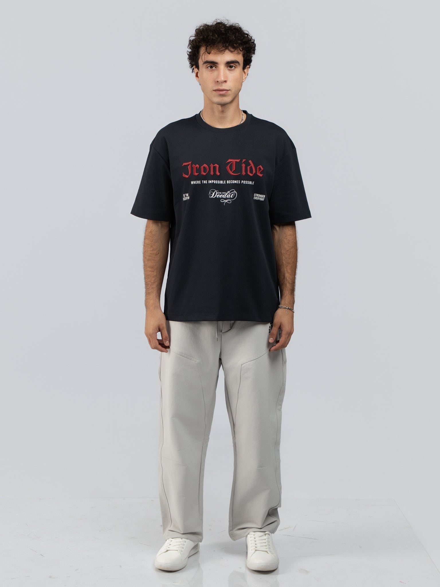 DEEDAT IRON TIDE Maverick Oversized Tees - Navy