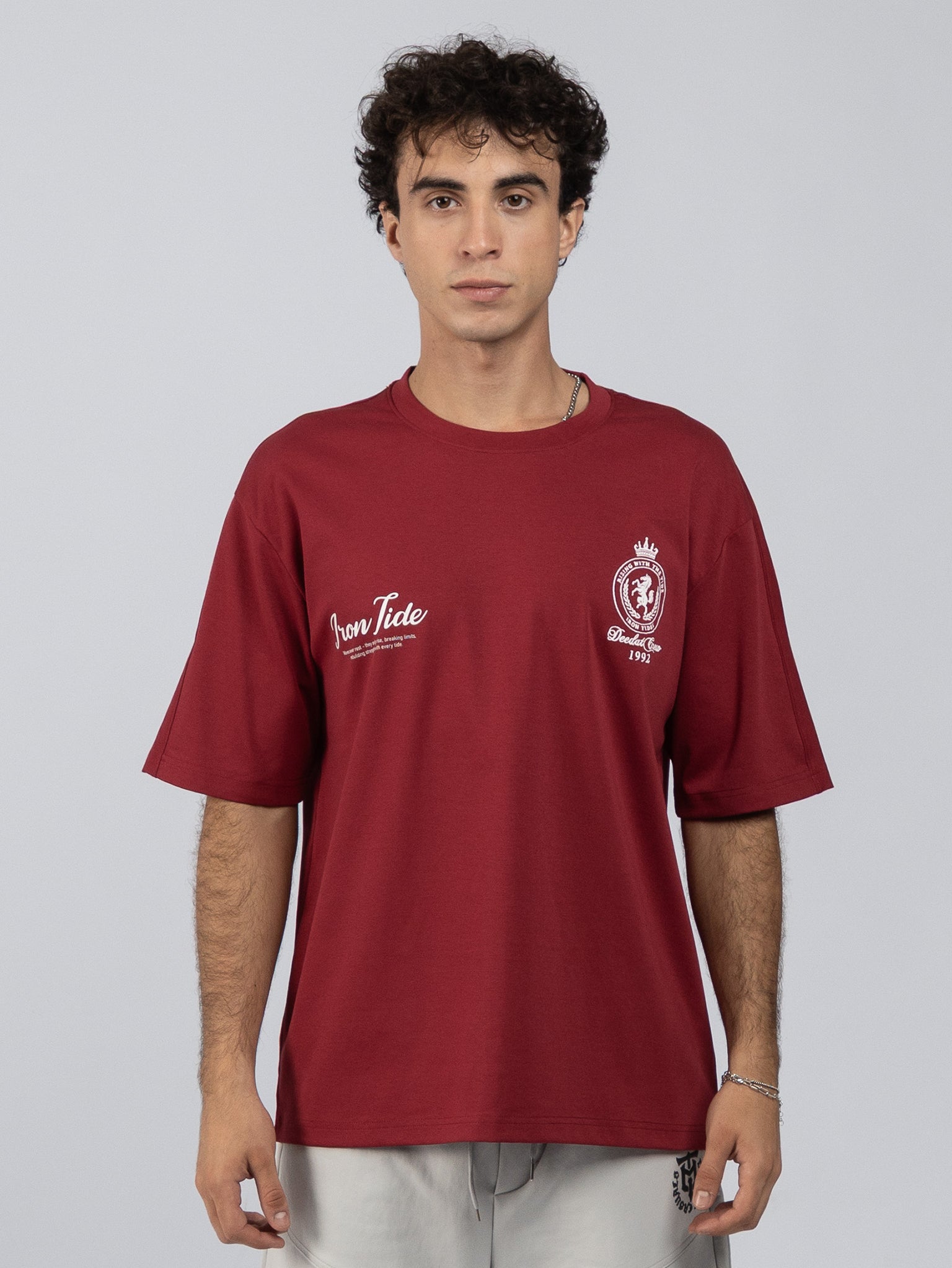 DEEDAT IRON TIDE Walker Oversized Tees - Red