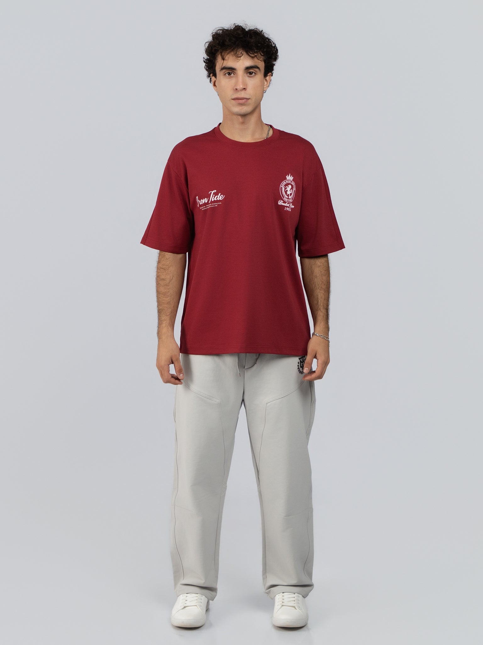 DEEDAT IRON TIDE Walker Oversized Tees - Red