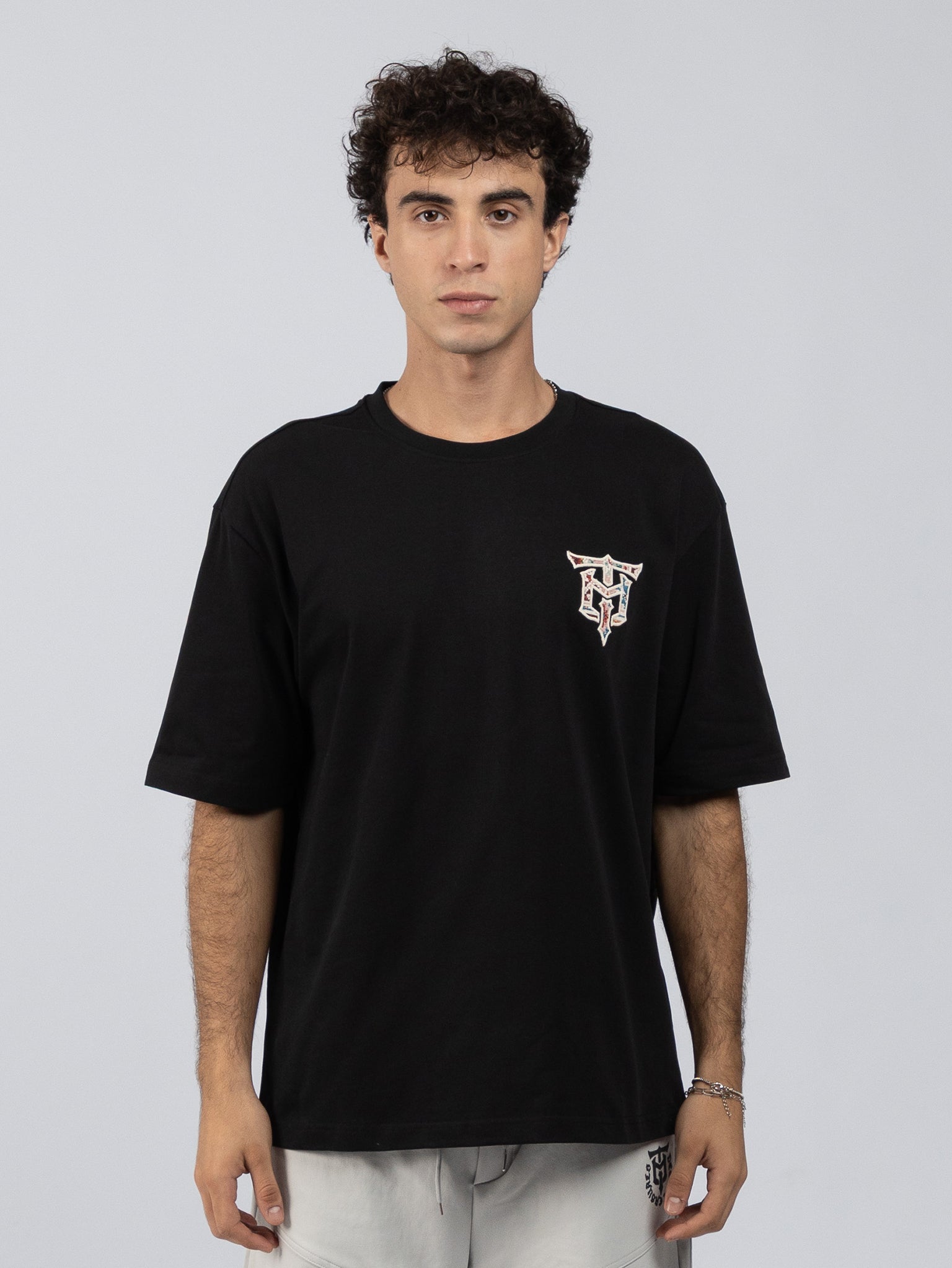 DEEDAT MNML WRLD Walker Oversize Tees - Black