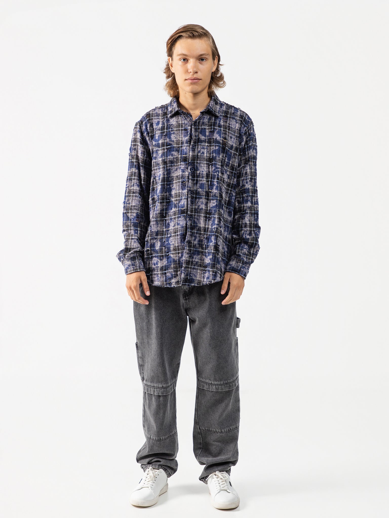 DEEDAT Regular Fit Long Sleeve Casual Shirt - Blue