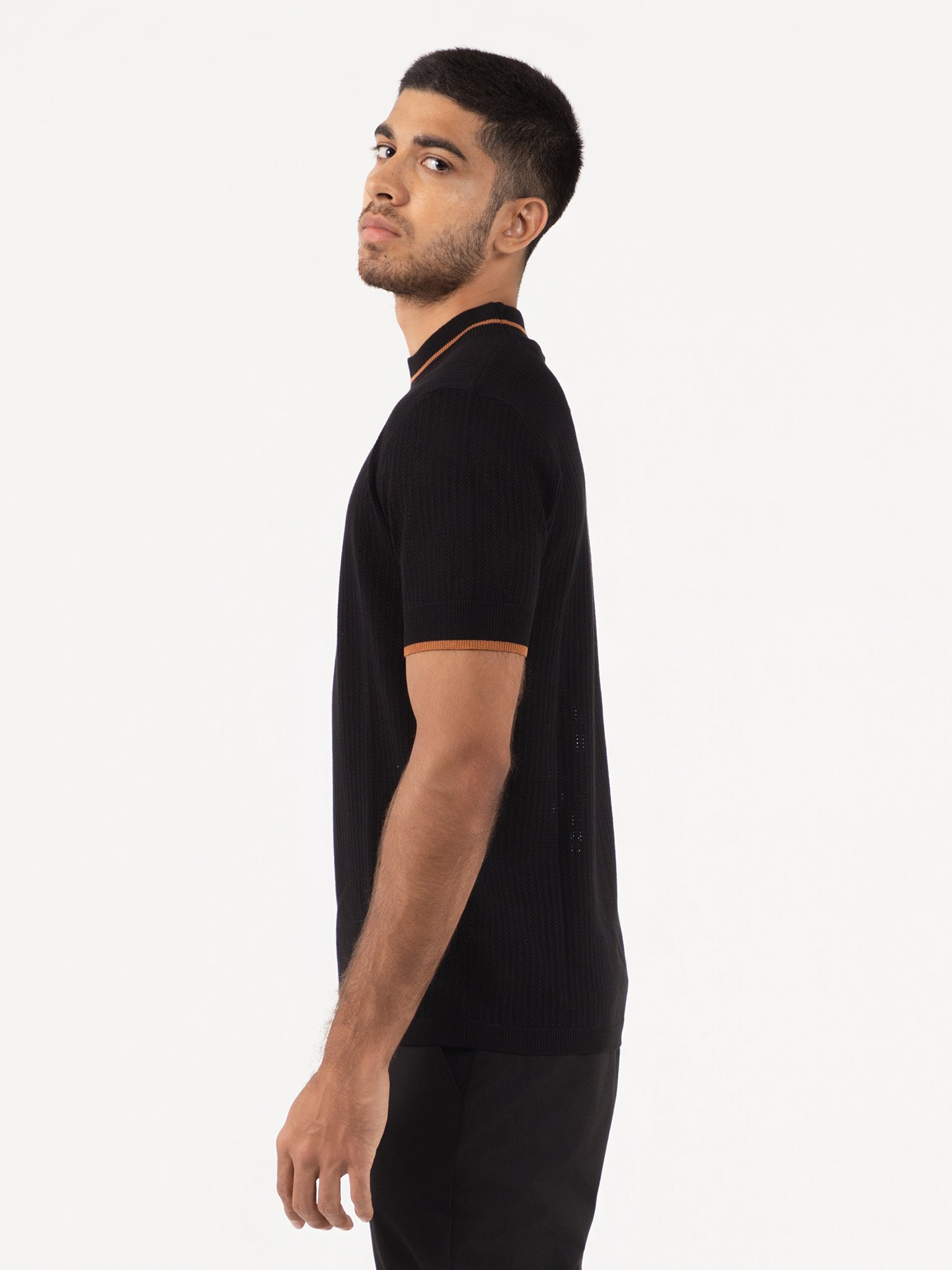 DEEDAT PORTOFINO Slim Fit Tees - Black