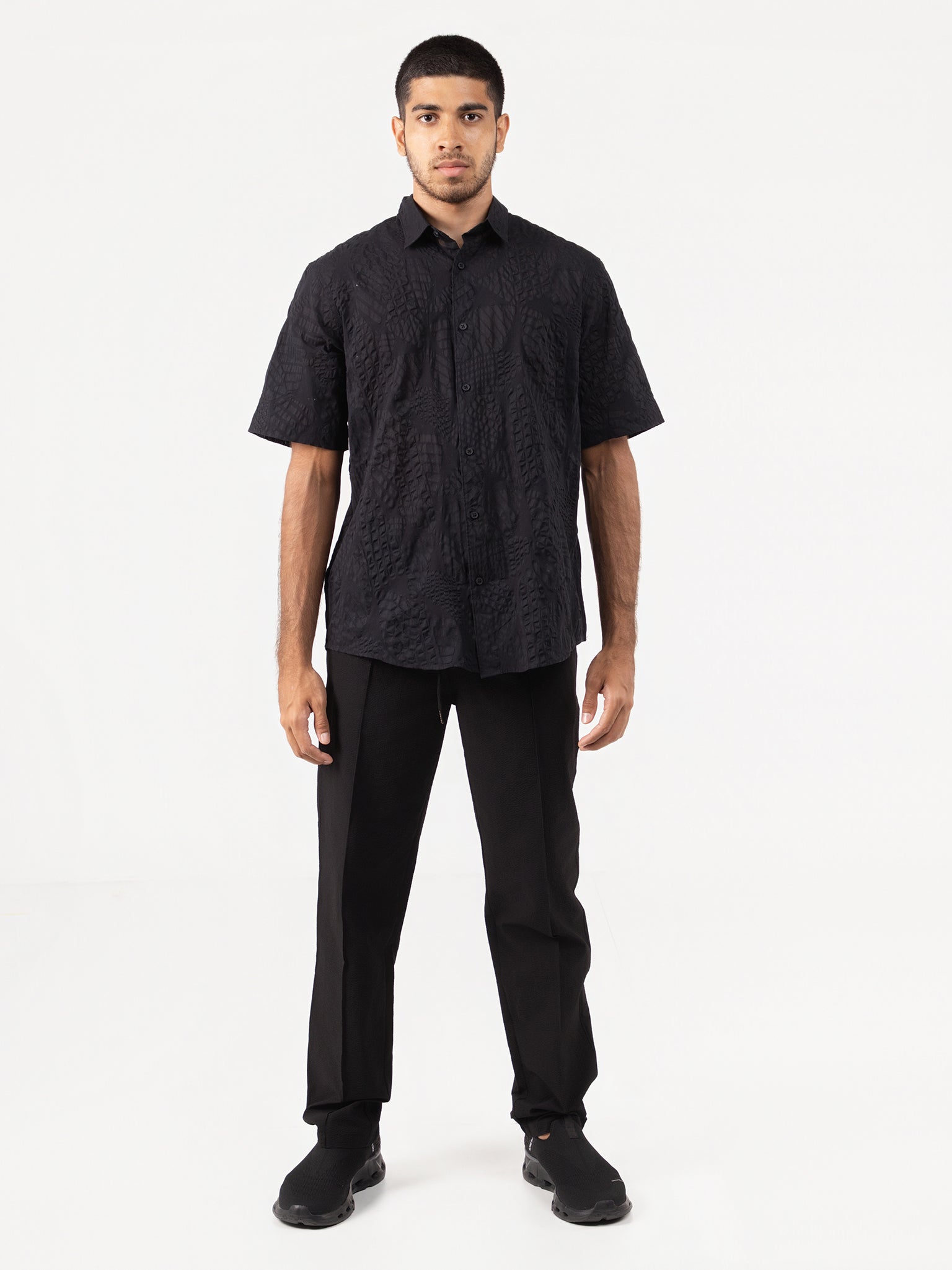 DEEDAT NATURE VERSE Men's Regular Fit Casual Shirt - Black