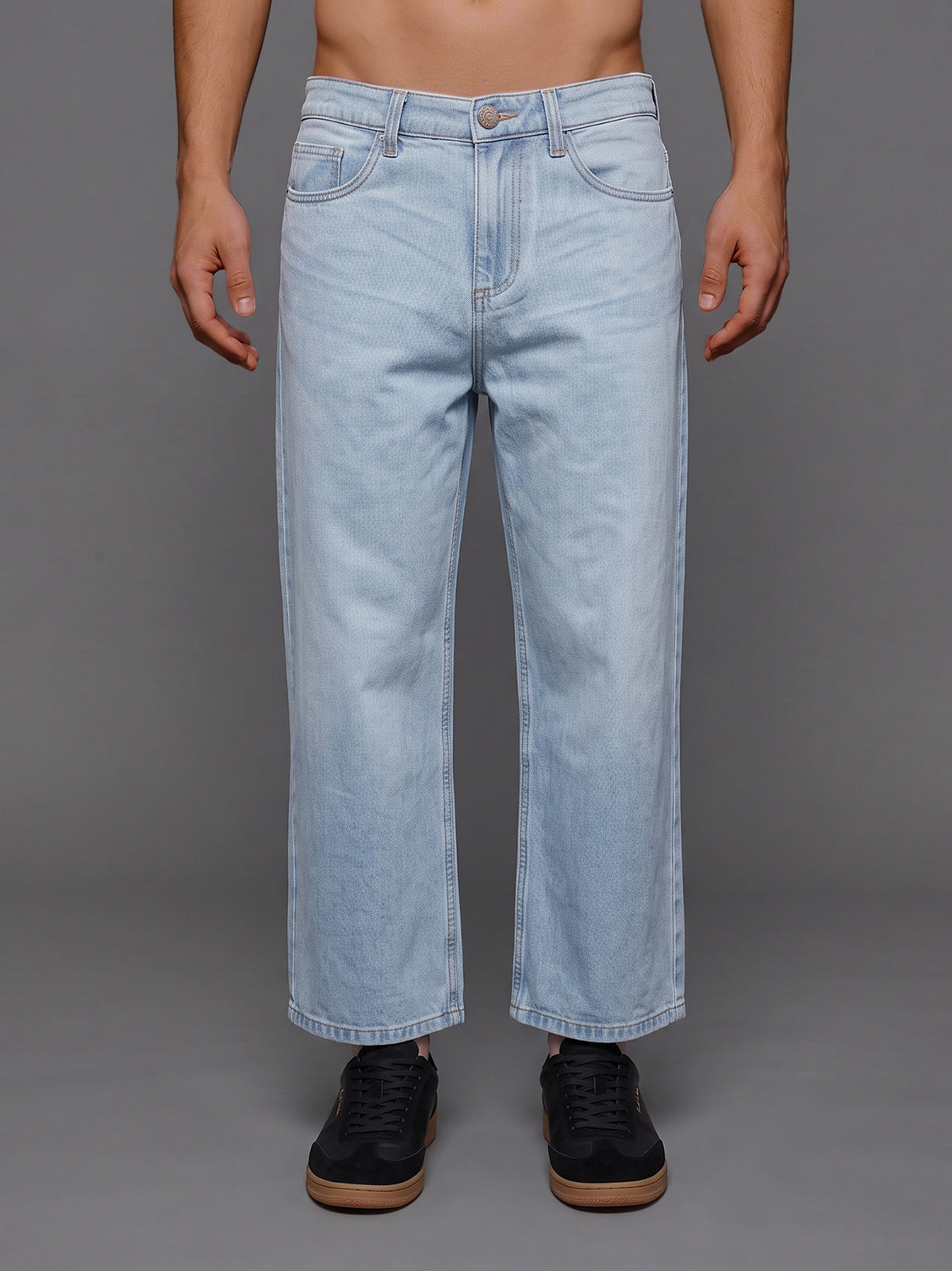 DEEDAT Men's Oversized Jeans - Light Blue