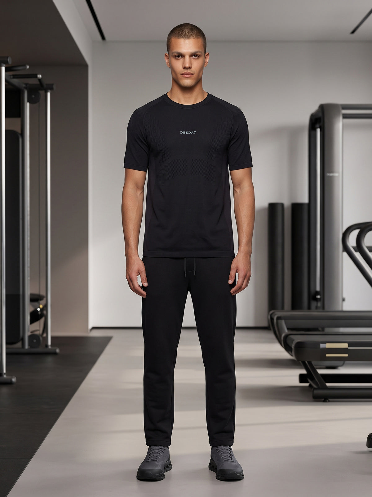 DEEDAT Performance Slim Fit Crew Neck Tees - Black