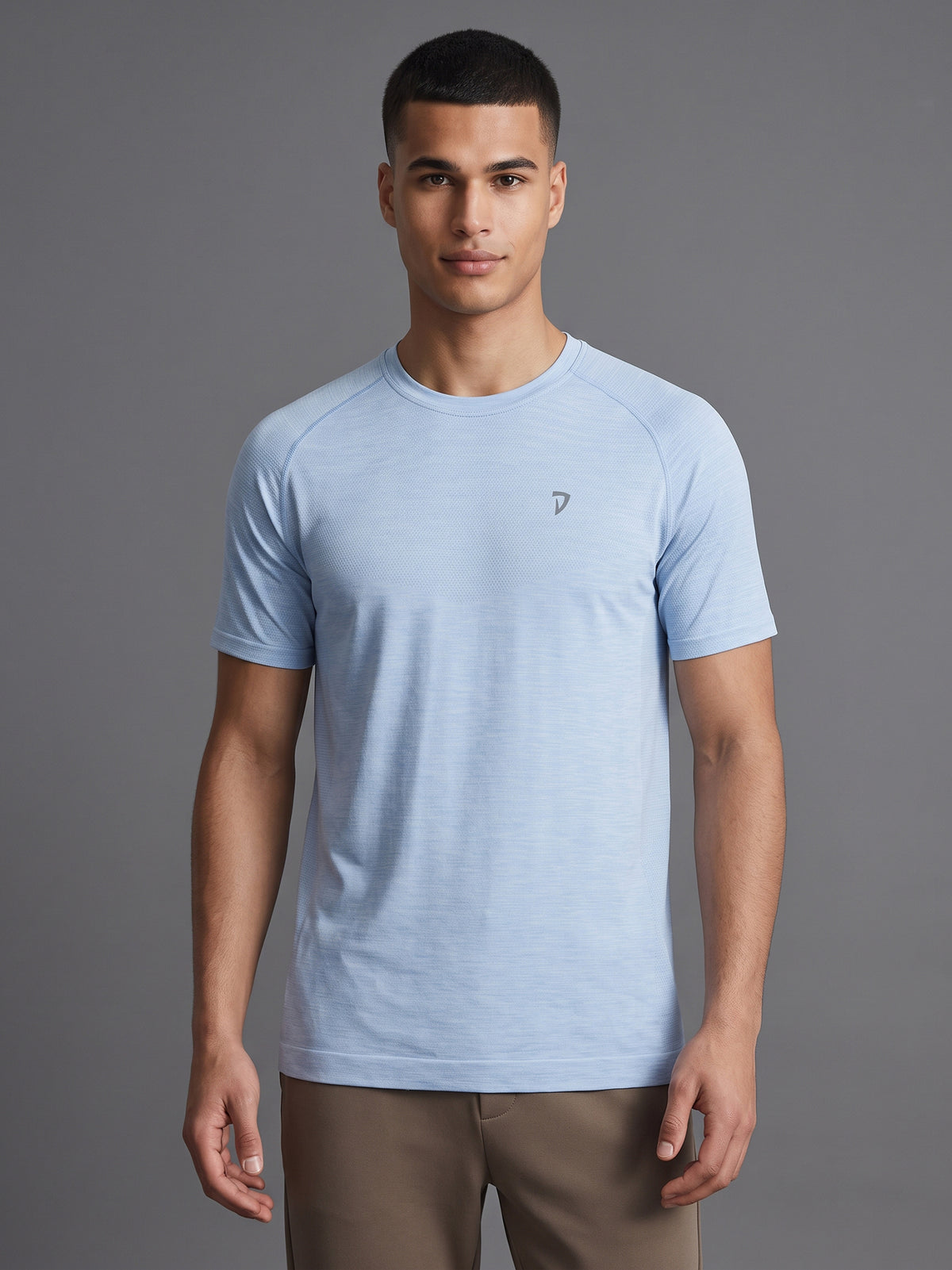 DEEDAT Performance Slim Fit Crew Neck Tees - Light Blue