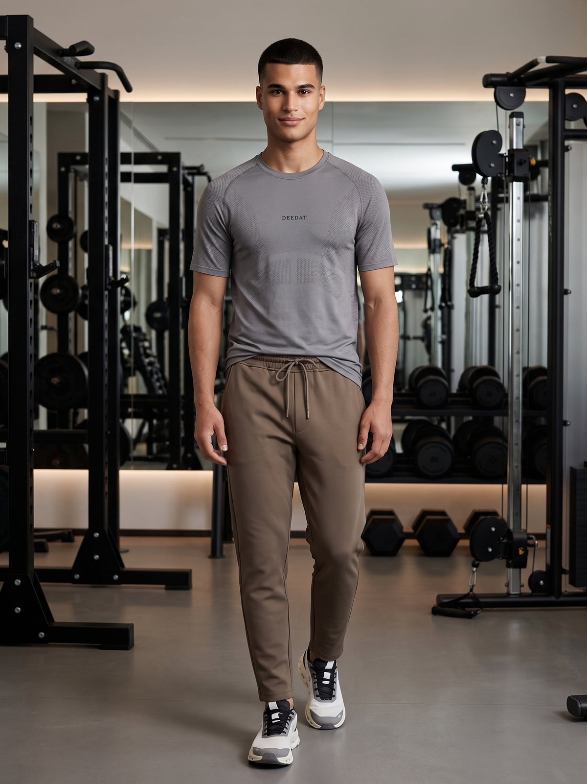DEEDAT Performance Slim Fit Crew Neck Tees - Gray