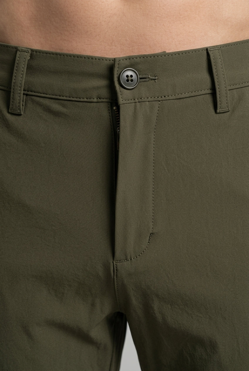 DEEDAT Regular Fit Casual Pant - Olive Green