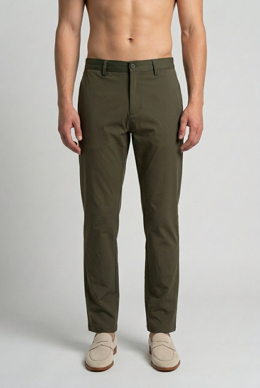 DEEDAT Regular Fit Casual Pant - Olive Green
