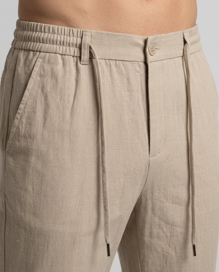 DEEDAT Regular Fit Casual Pant -Beige