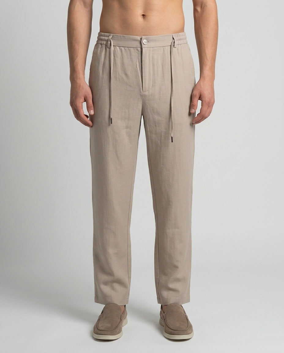 DEEDAT Regular Fit Casual Pant -Beige