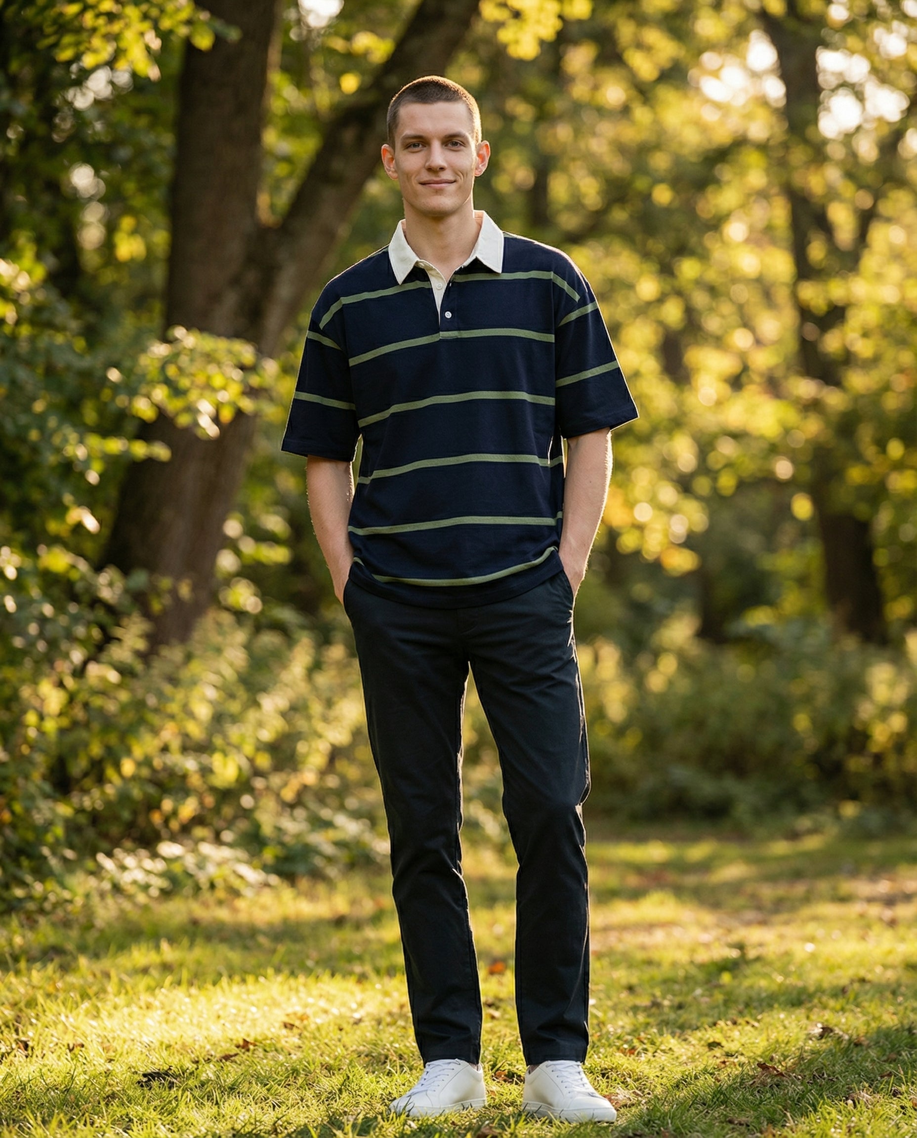 DEEDAT MAVERIC Oversized POLO Tees - Navy