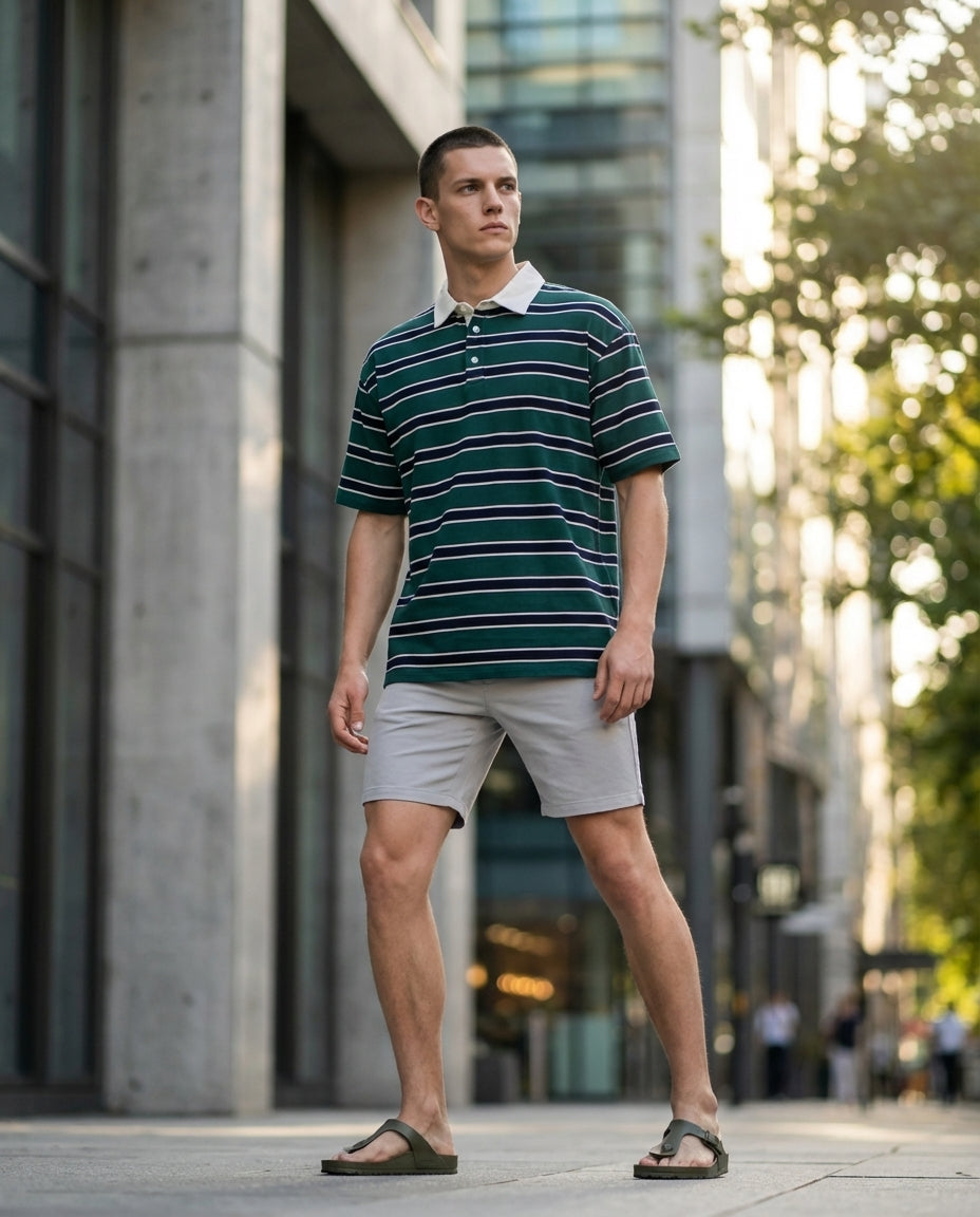 DEEDAT MAVERIC Oversized POLO Tees -Dark Green