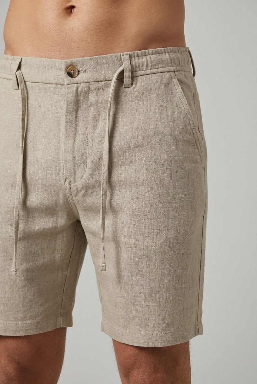DEEDAT Standard Hem Slim Fit Short - Beige