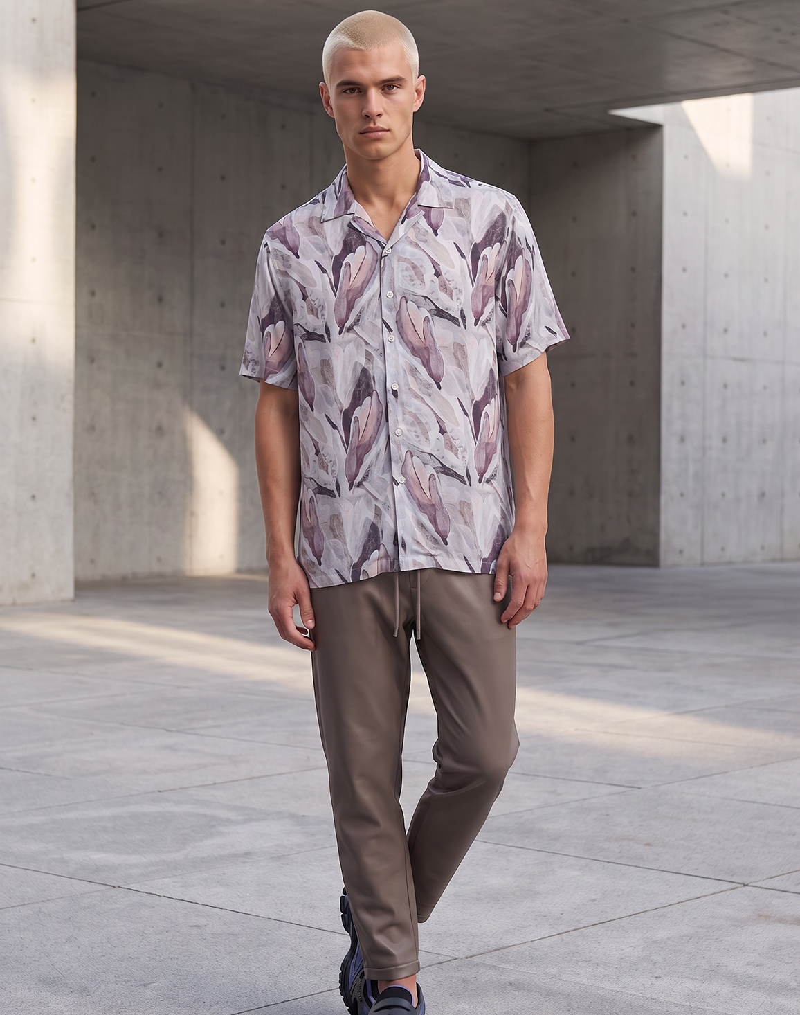 DEEDAT Cuban Collar Regular Fit Casual Shirt - White