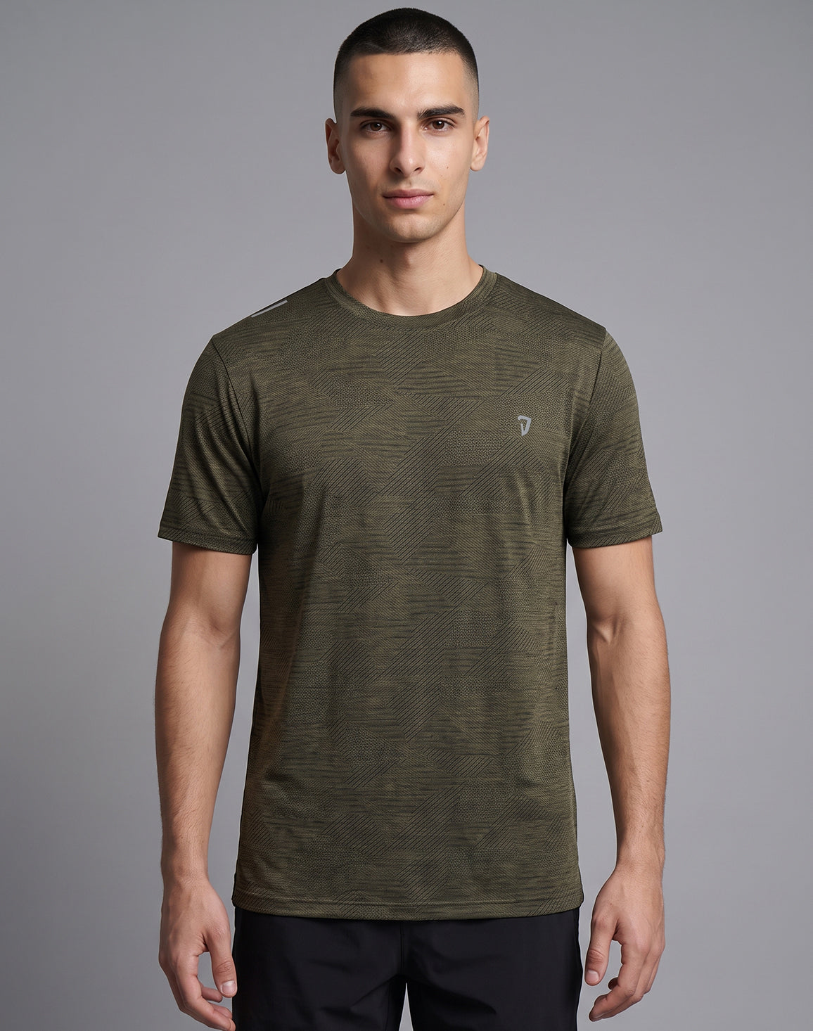 DEEDAT Performance Slim Fit Crew Neck Tees - Olive
