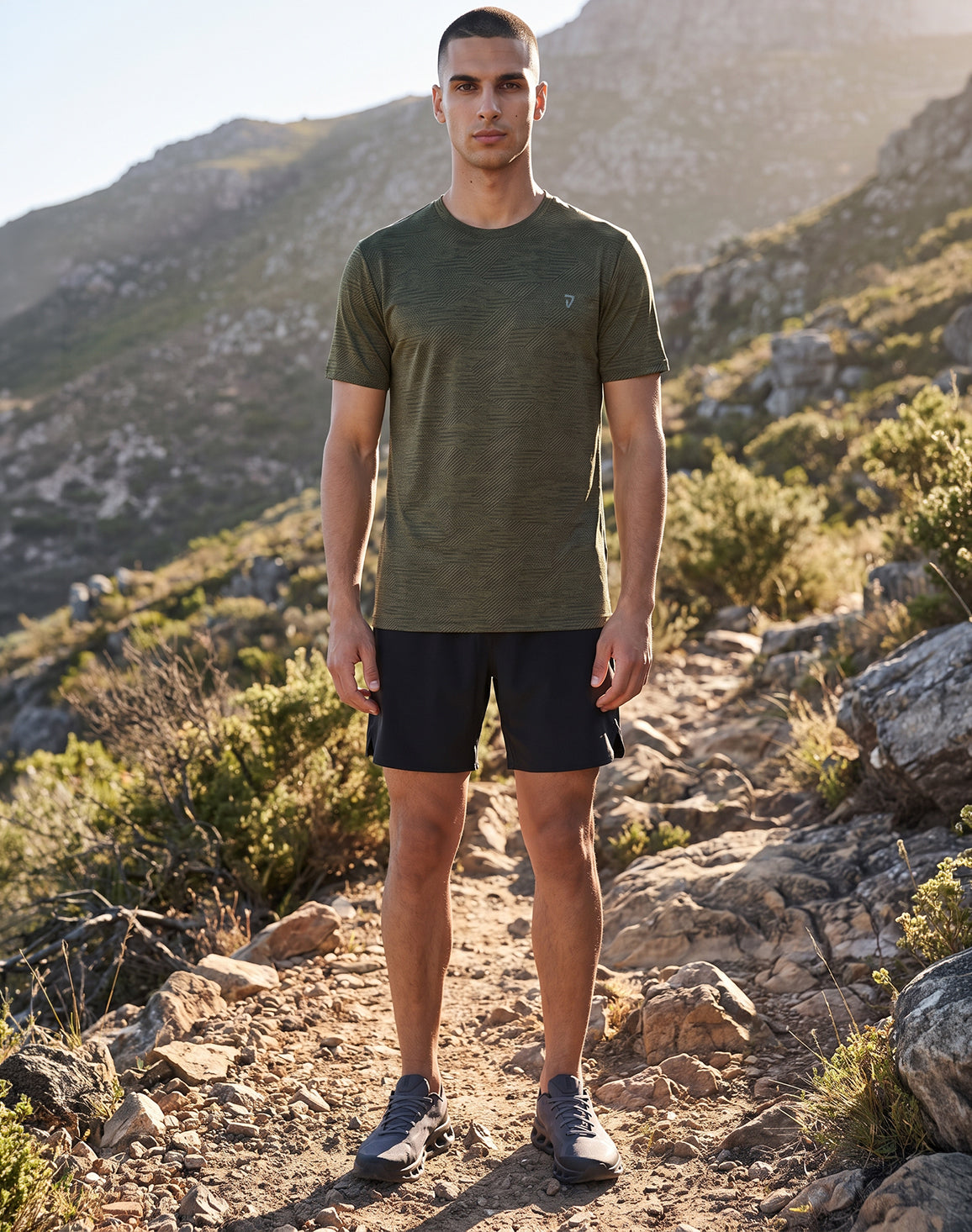 DEEDAT Performance Slim Fit Crew Neck Tees - Olive