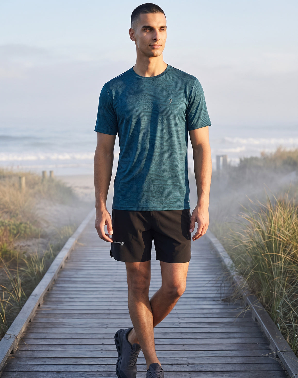 DEEDAT Performance Slim Fit Crew Neck Tees - Blue