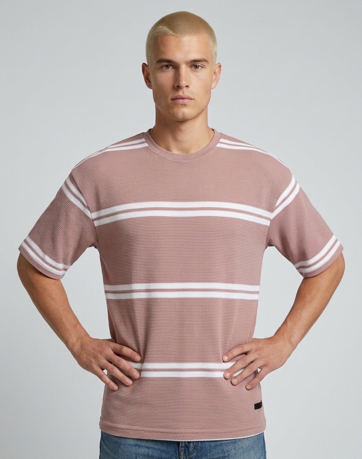 DEEDAT Maverick Oversized Stripe Tees - Pink