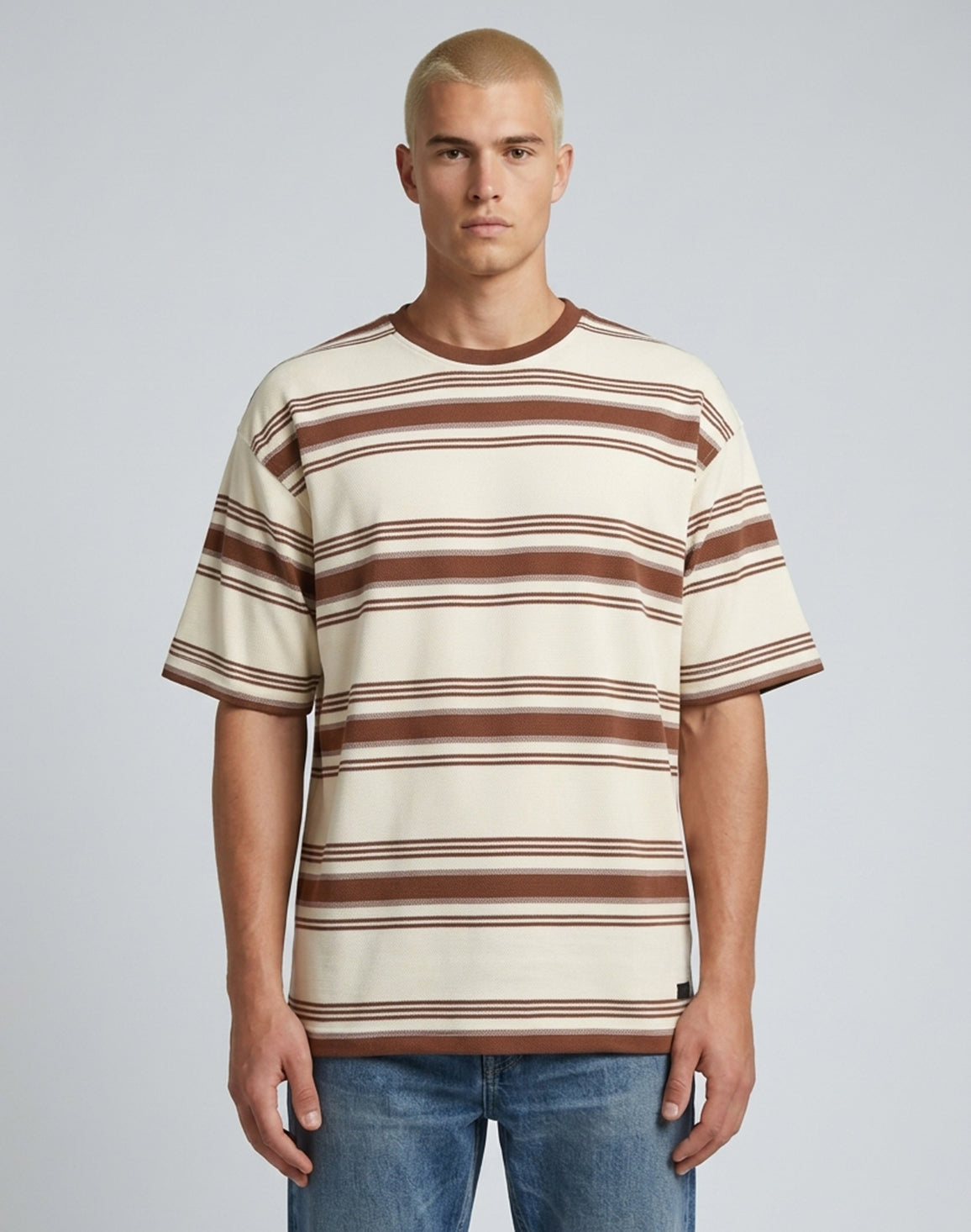 DEEDAT Maverick Oversized Stripe Tees - Brown