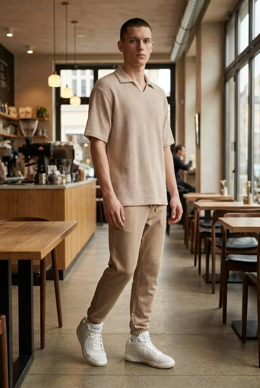 DEEDAT NATURE VERSE Regular Fit Tees - Beige