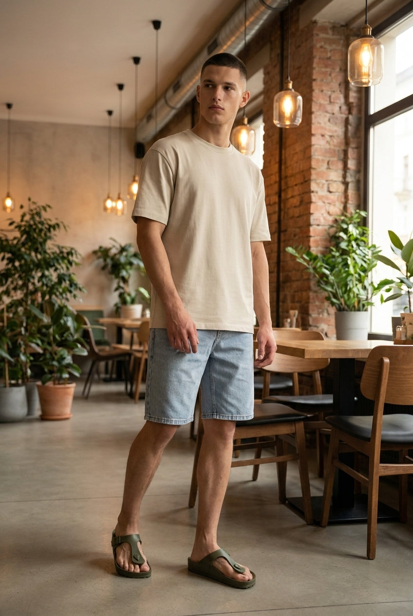 DEEDAT Regular Fit Jorts - Llght Blue