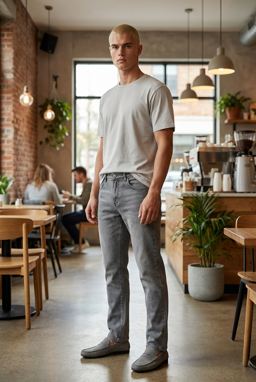 DEEDAT Tapered Fit Jeans - Gray