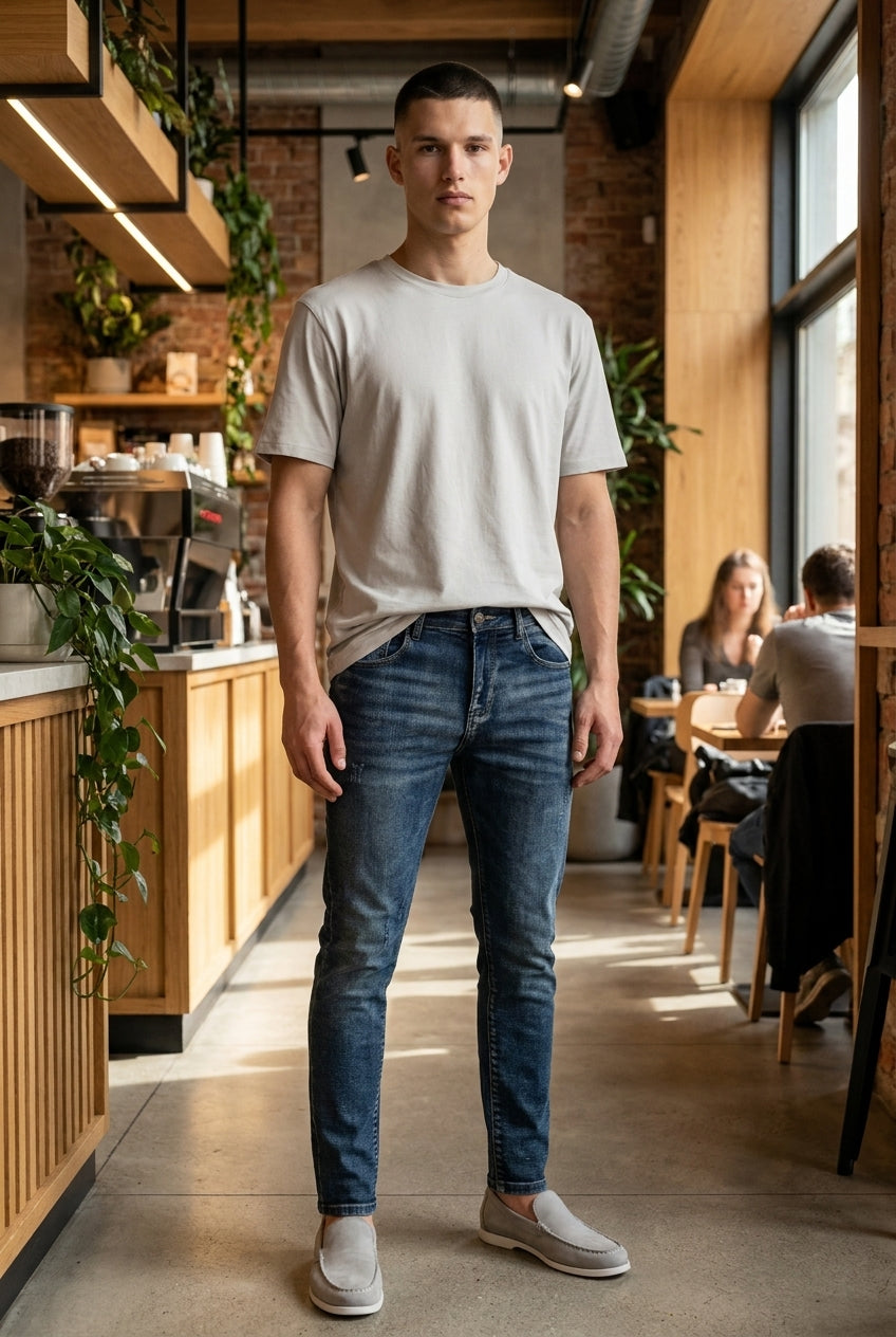 DEEDAT Tapered Fit Jeans - Blue
