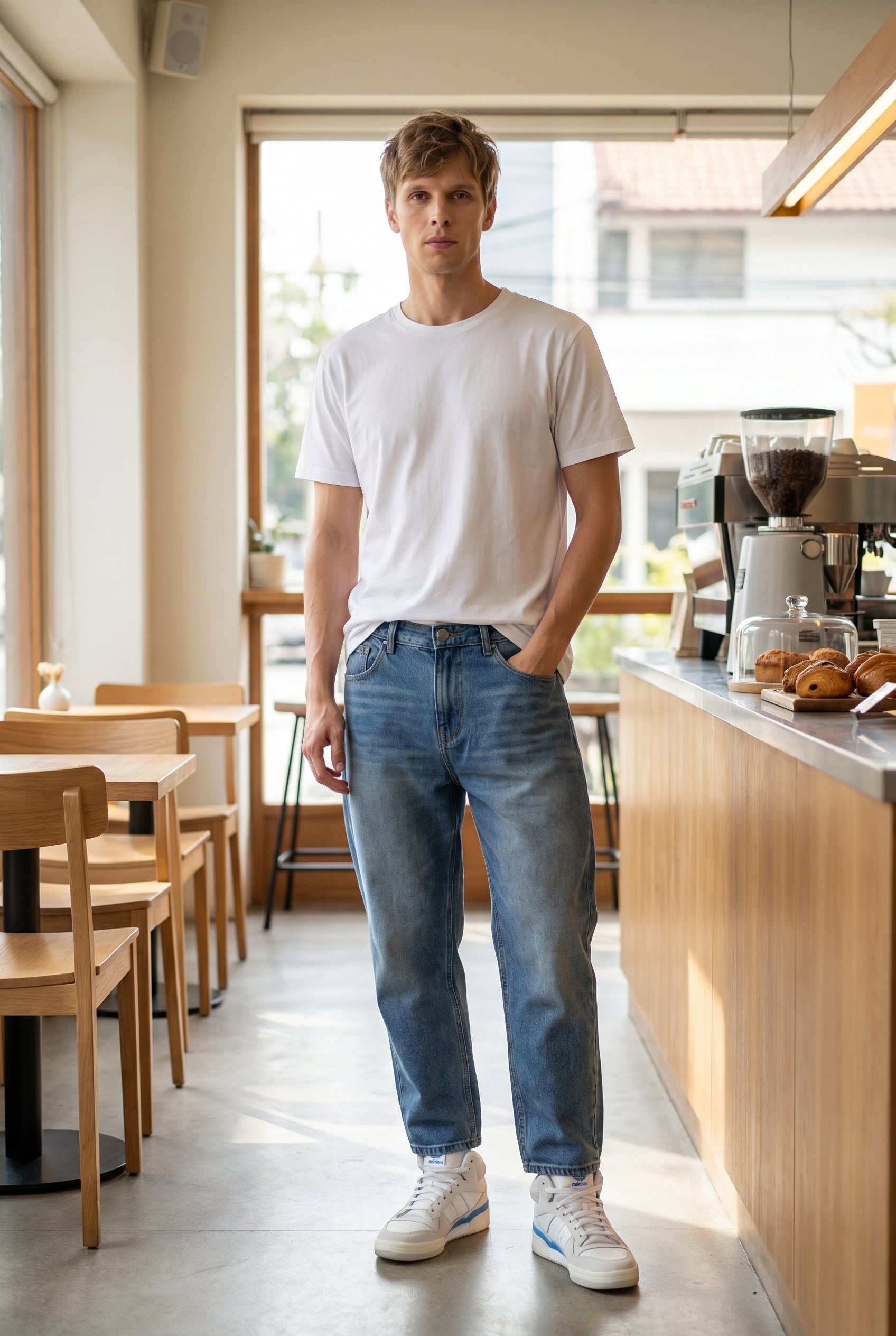 DEEDAT Loose Tapered Fit Jeans - Blue