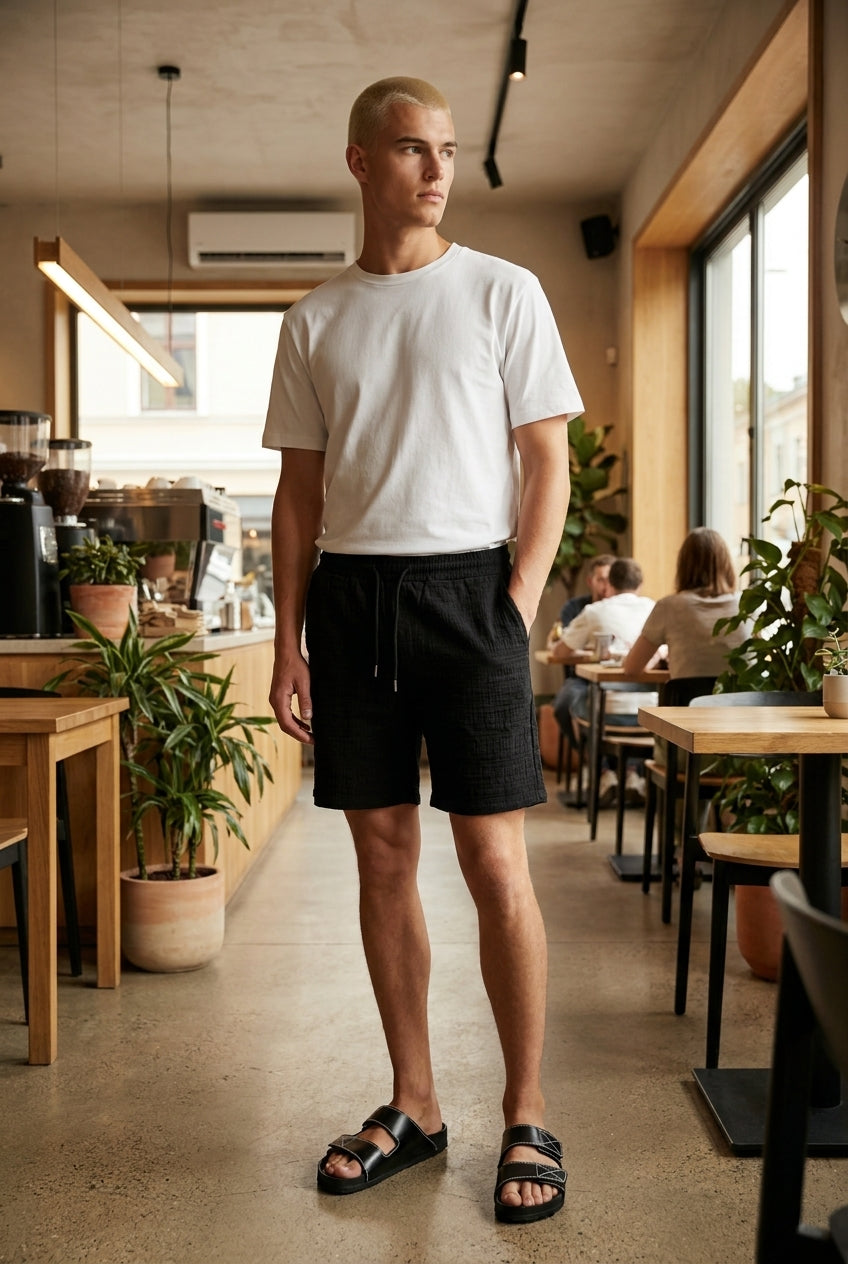 DEEDAT NATURE VERSE Regular Fit Short - Black
