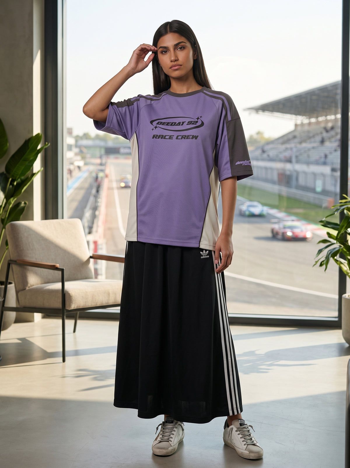 DEEDAT Women's Oversized Tees - Purple