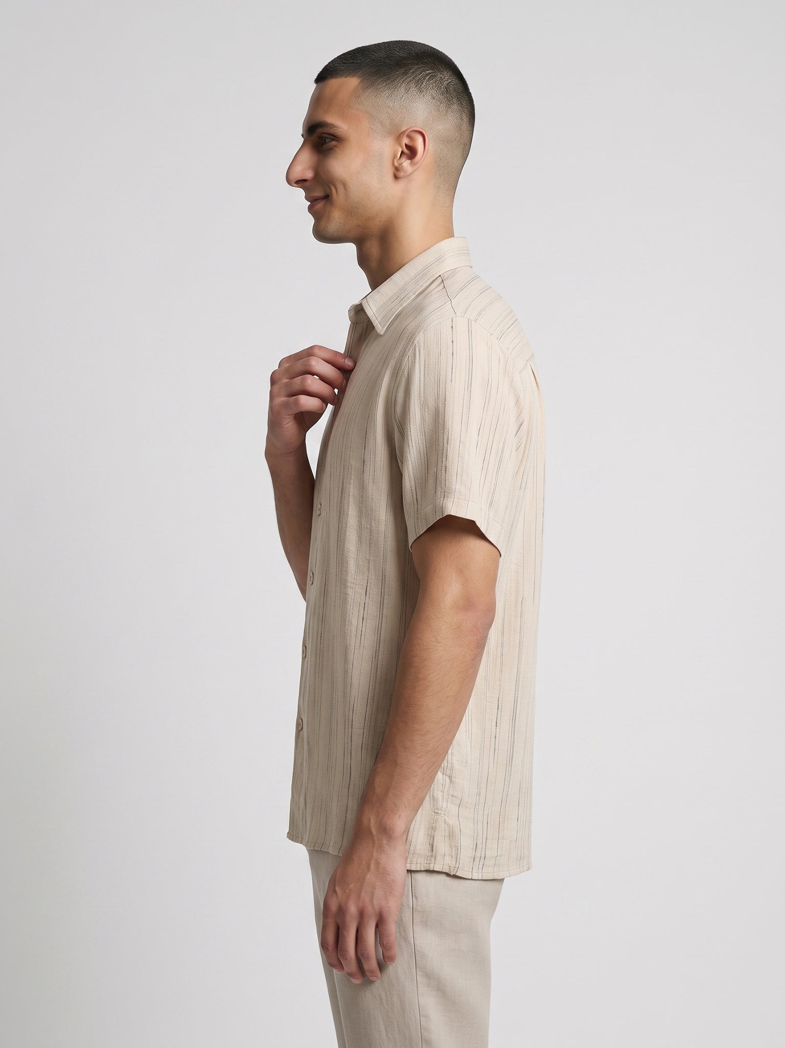 DEEDAT Regular Fit Casual Shirt - Khaki