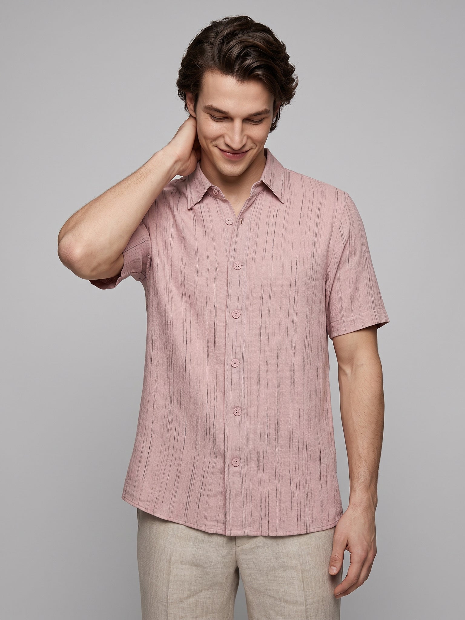 DEEDAT Regular Fit Casual Shirt - Pink