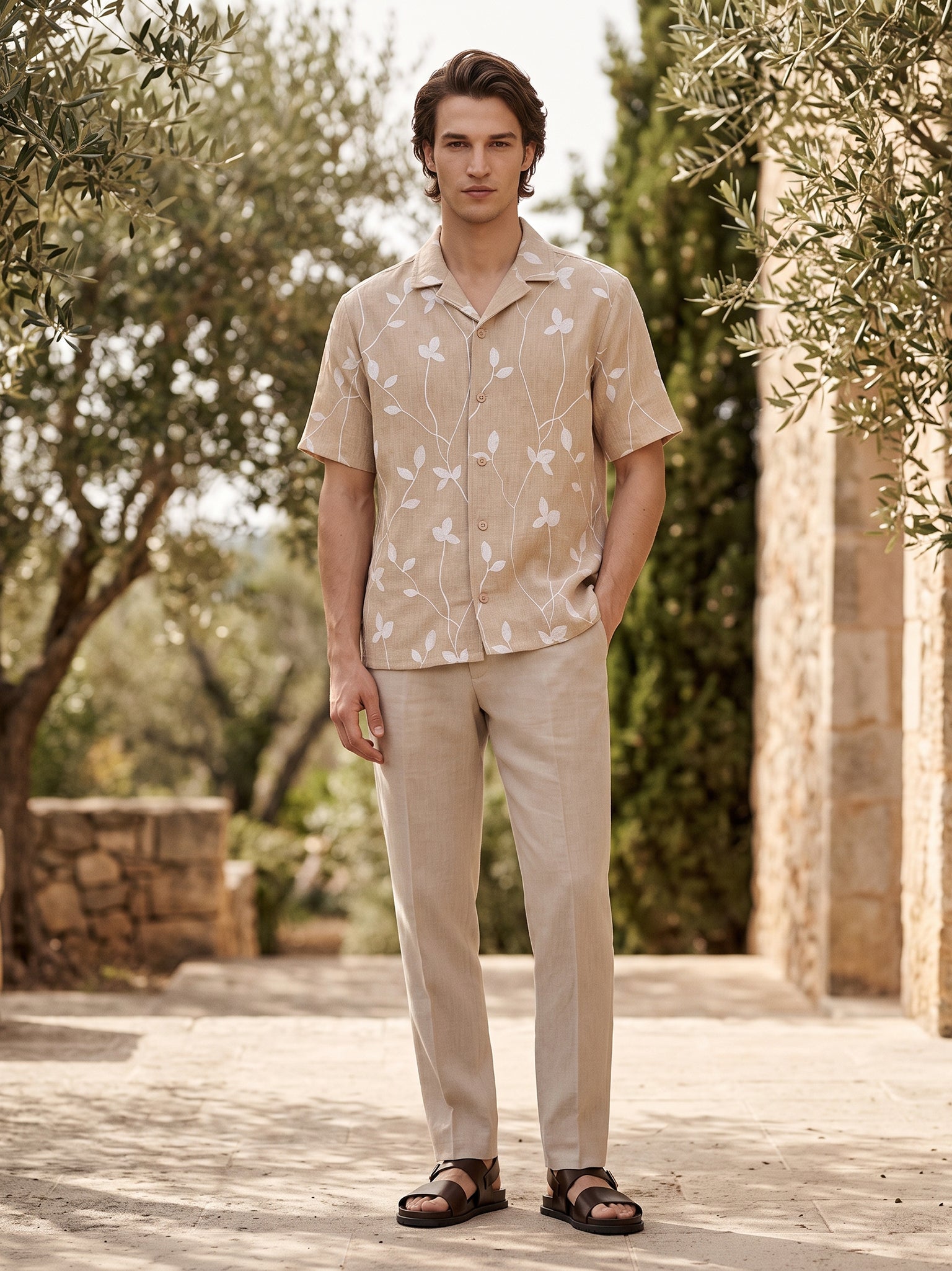DEEDAT Regular Fit Casual Shirt - Khaki